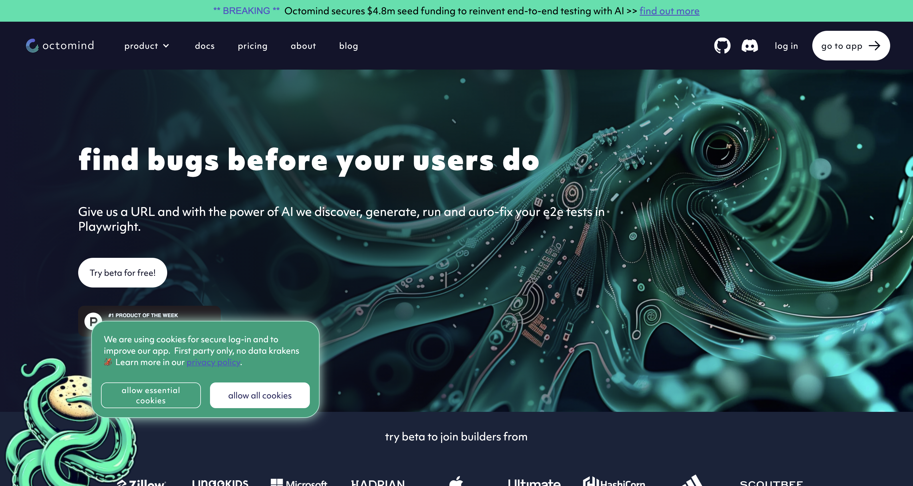 AI powered Playwright end-to-end tests for web apps