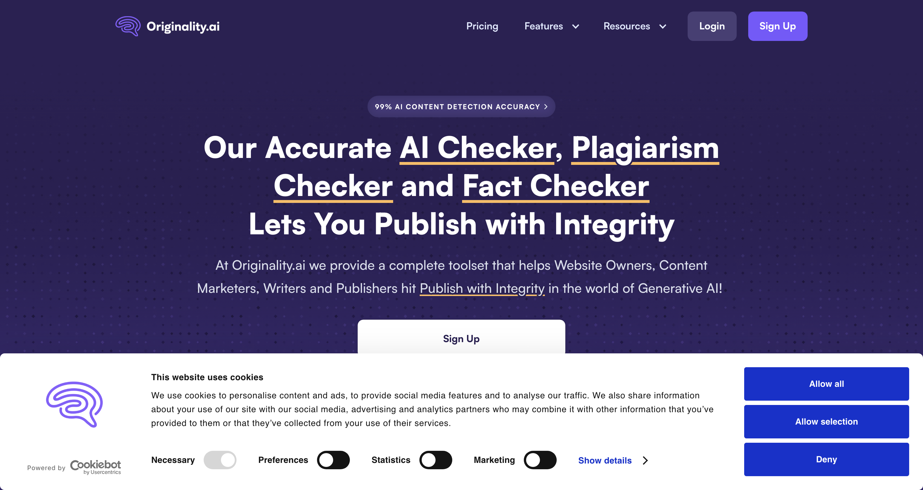 Originality AI Plagiarism and Fact Checker - Publish With Integrity