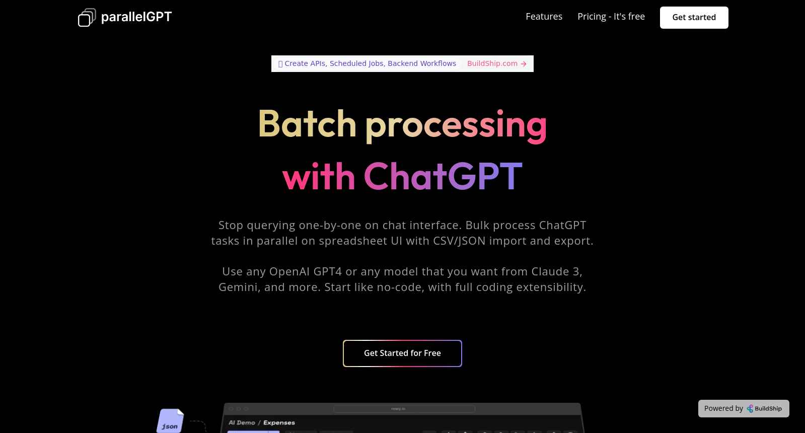 Batch / Bulk processing for ChatGPT AI