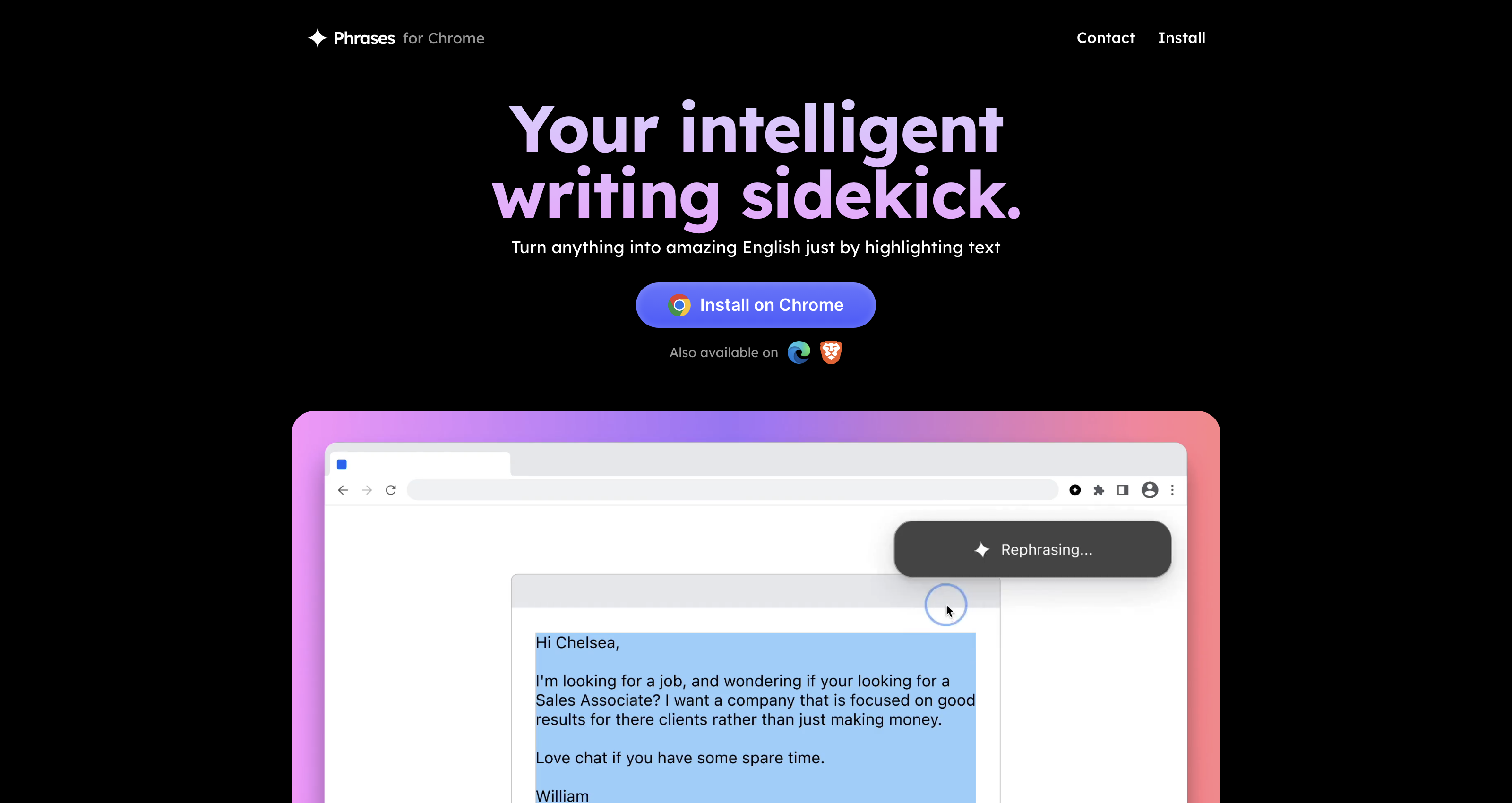Phrases - Your intelligent writing sidekick