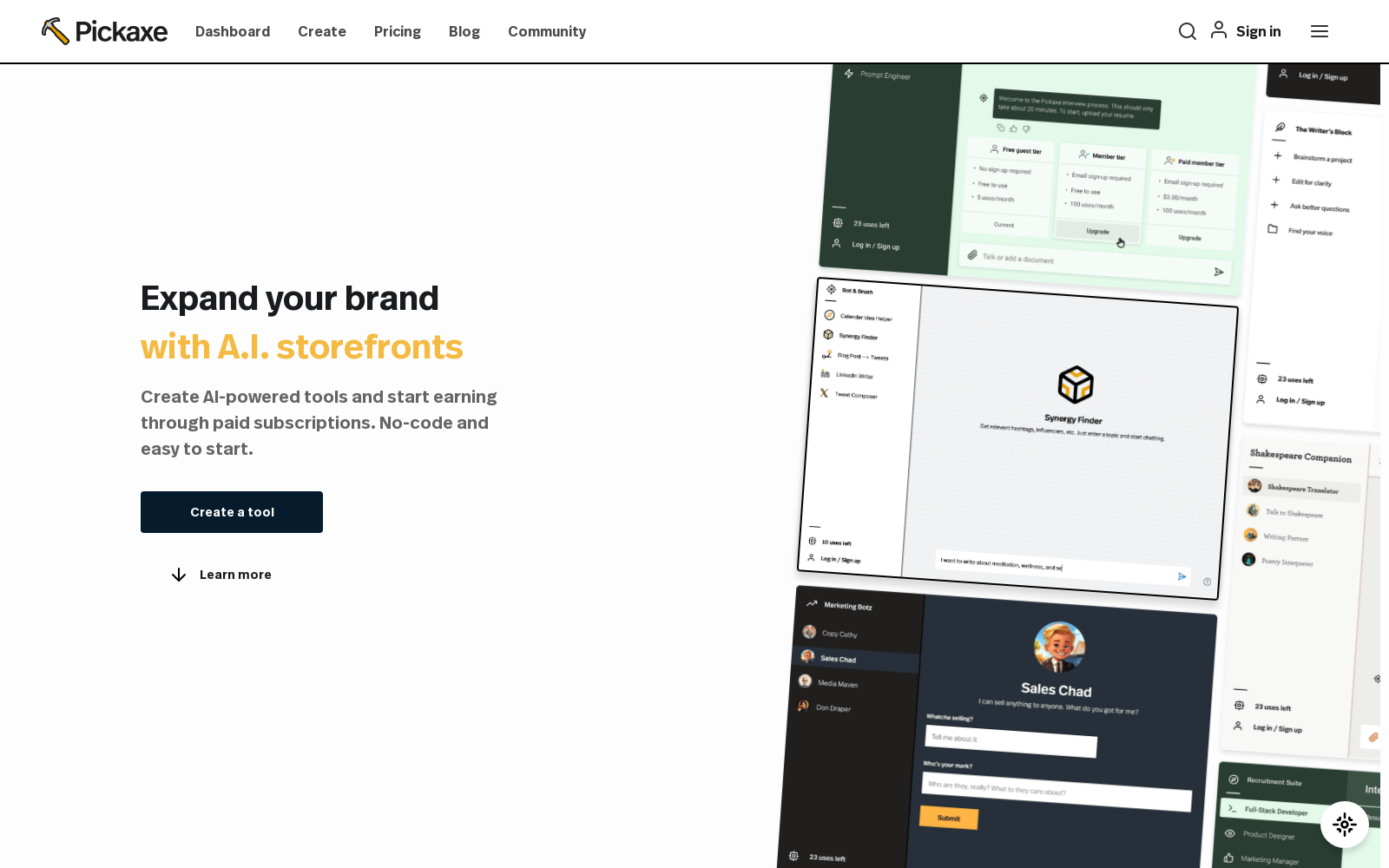 Pickaxe | Build, Share, and Manage AI Apps icon