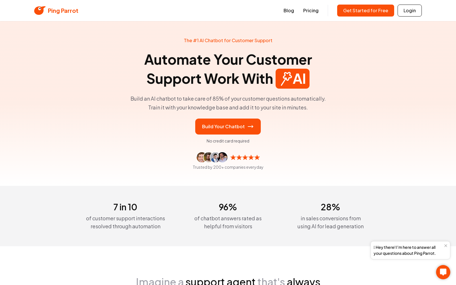Automate Your Customer Support Work With AI - Ping Parrot icon