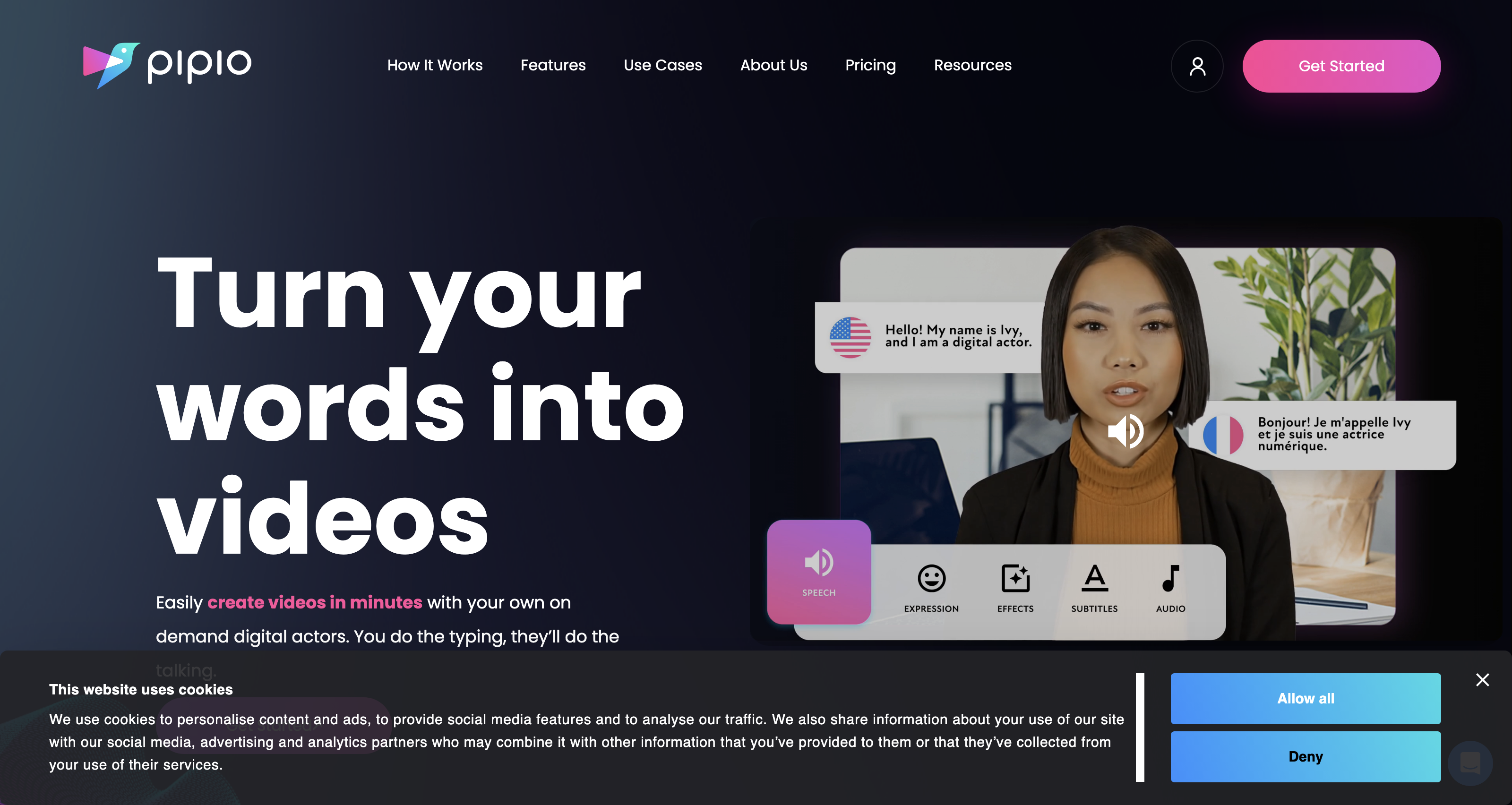 Pipio | The AI-powered video production platform icon