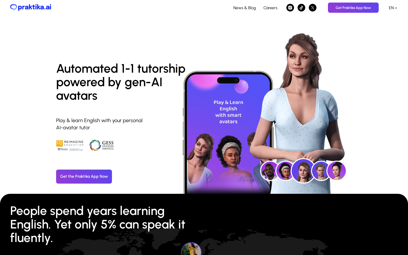 Praktika — Language learning app with generative AI Avatar Tutors icon