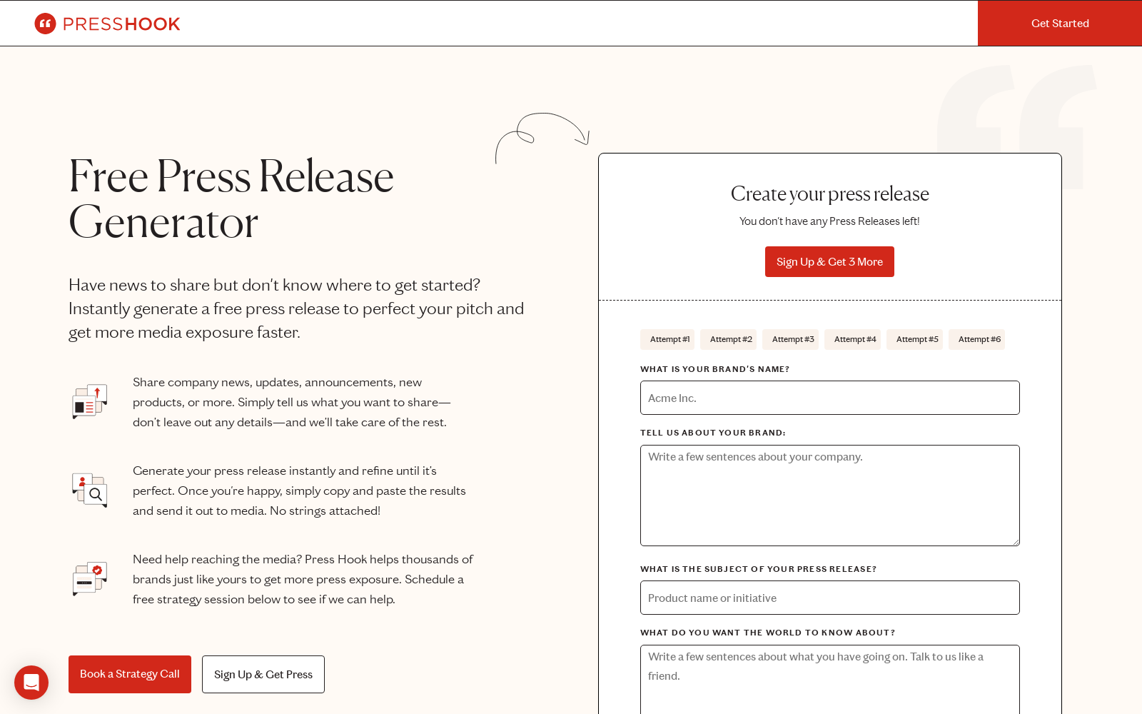 Free Press Release Generator - Press Hook icon