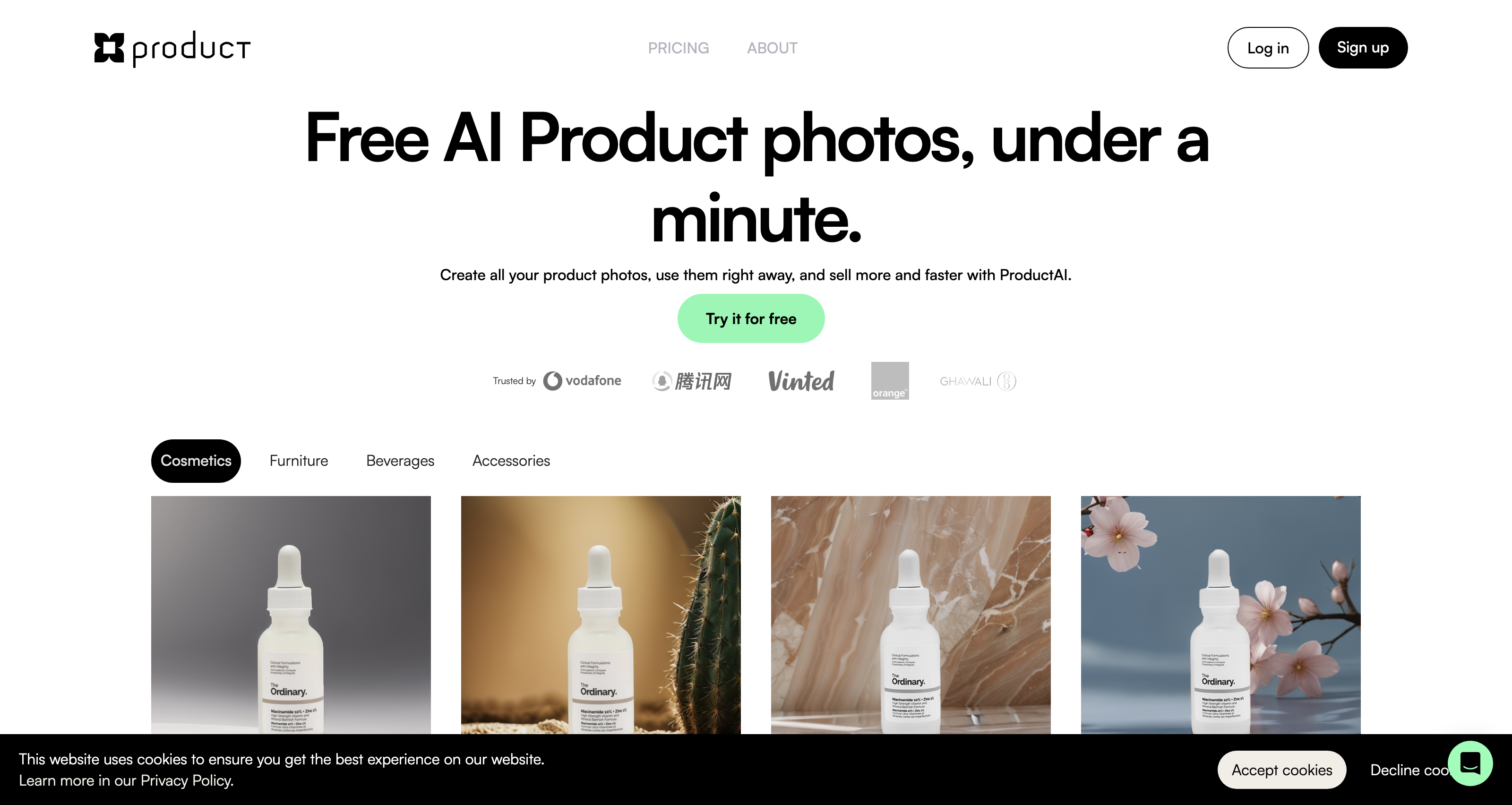 ProductAI: Professional Product photos generated with AI