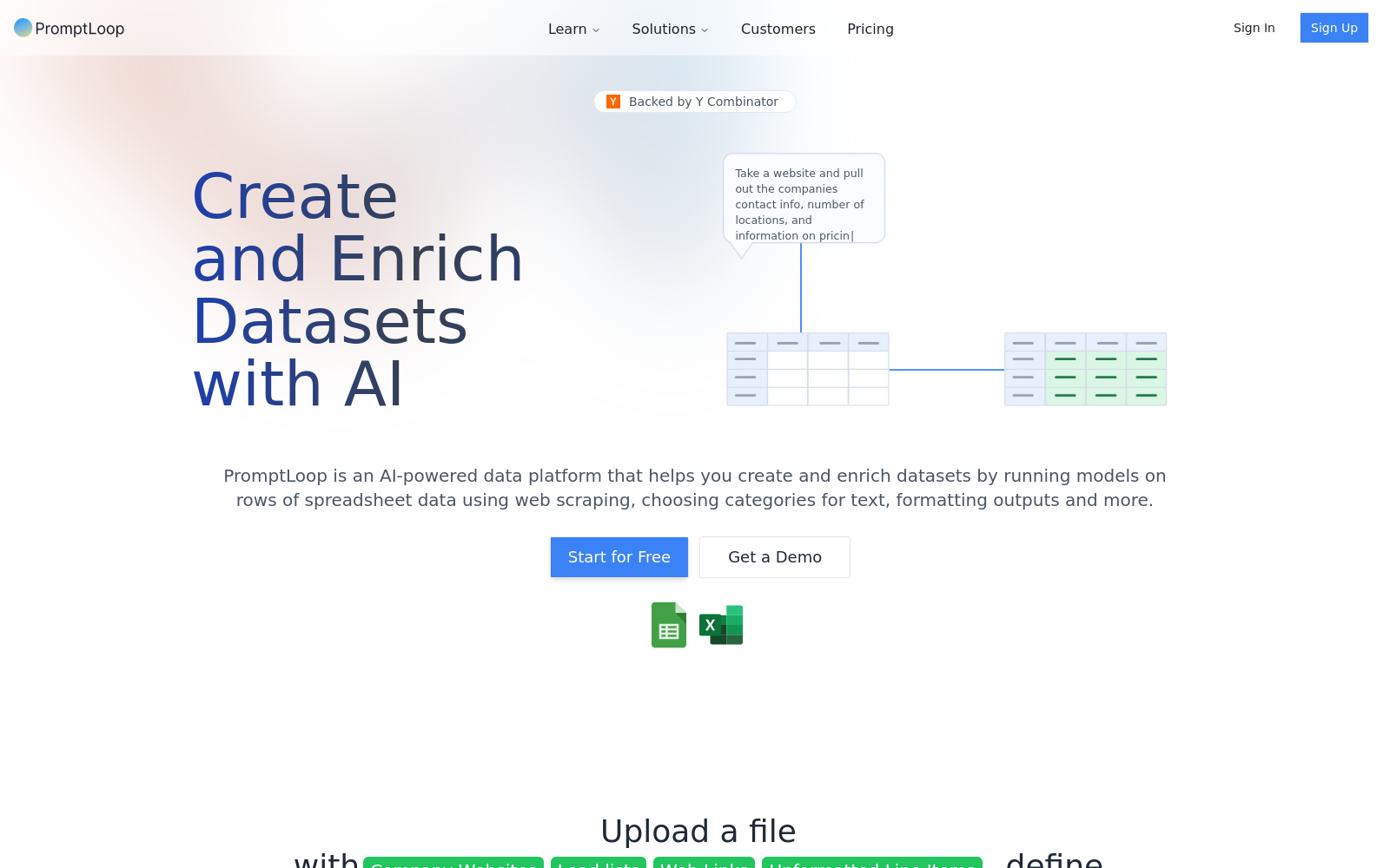 PromptLoop | AI models powering Market Research in Excel and Sheets