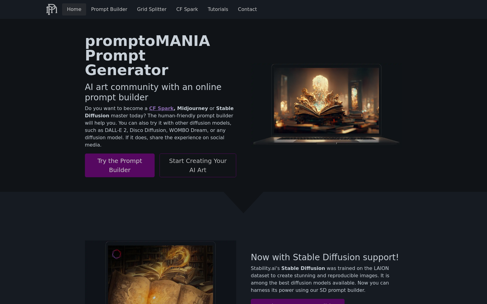 promptoMANIA: AI art community with prompt generator
