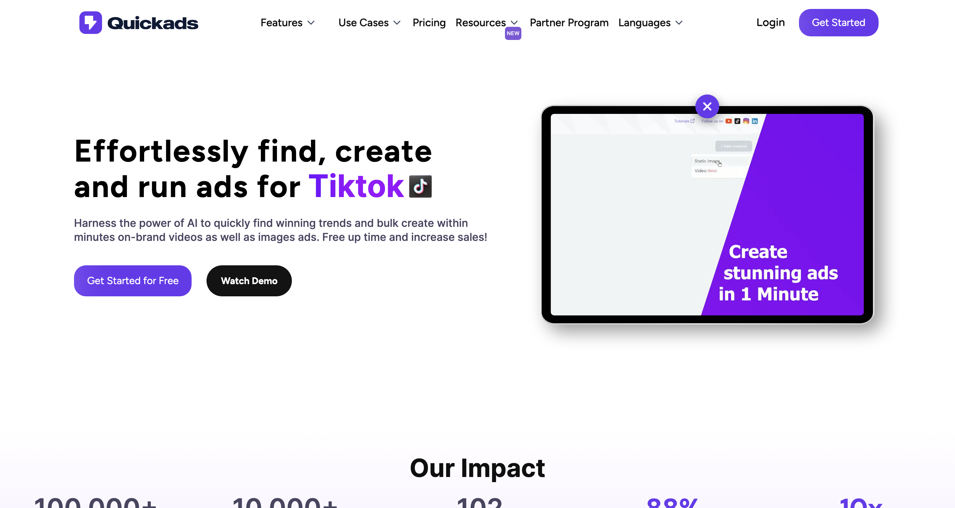 Quickads - The AI Ad Generator | Effortless Ads in 30 Seconds