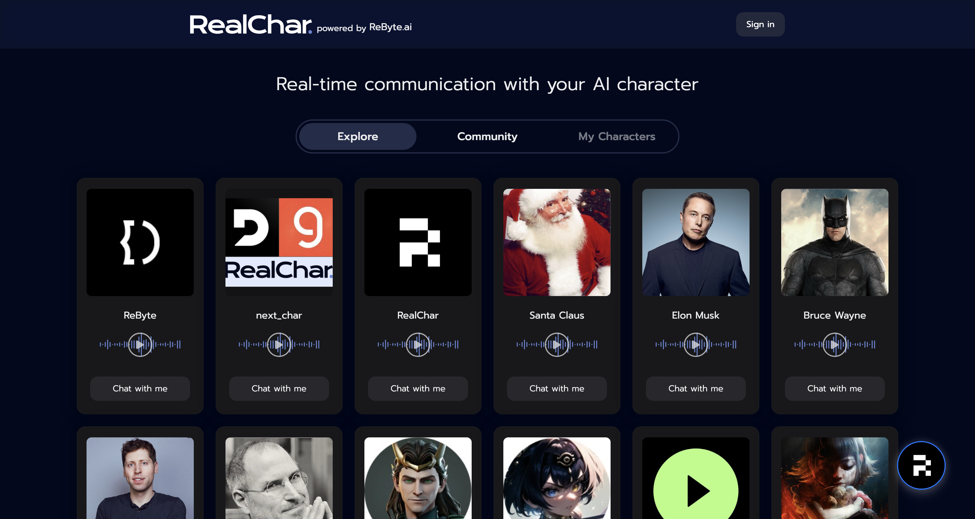 RealChar. icon