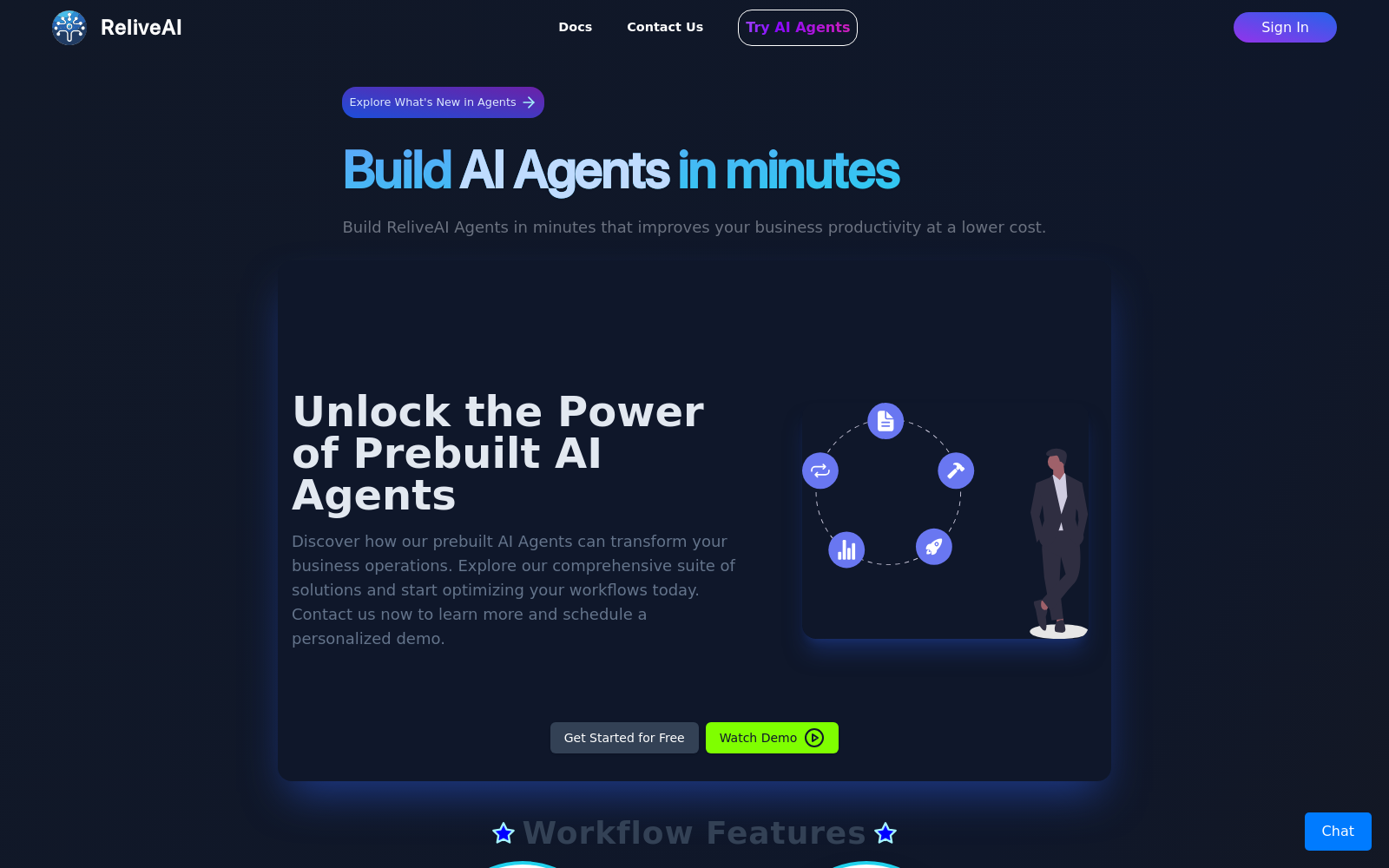Build Workflows | Agentic Workflows | AI Agents with ReliveAI icon