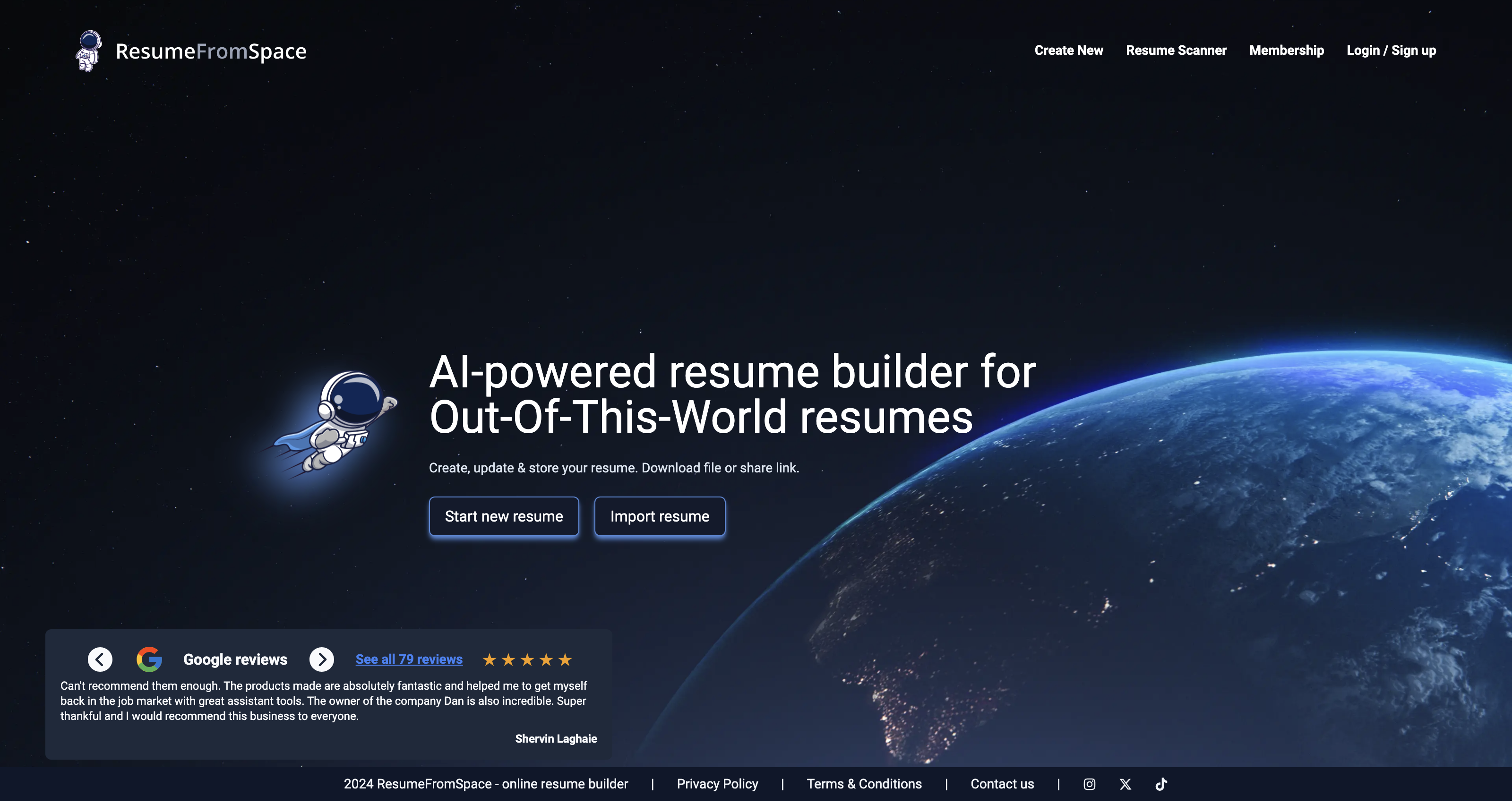 ResumeFromSpace - AI-powered resume builder