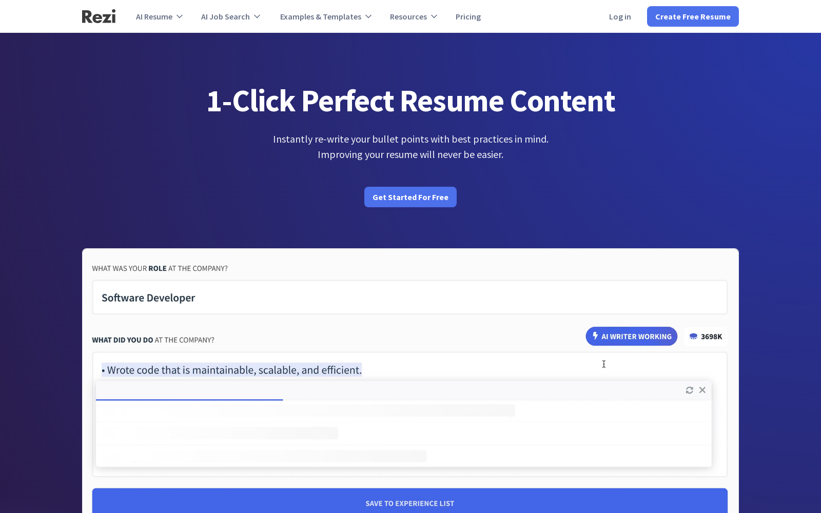 Rezi AI Resume Editor - Edit your resume