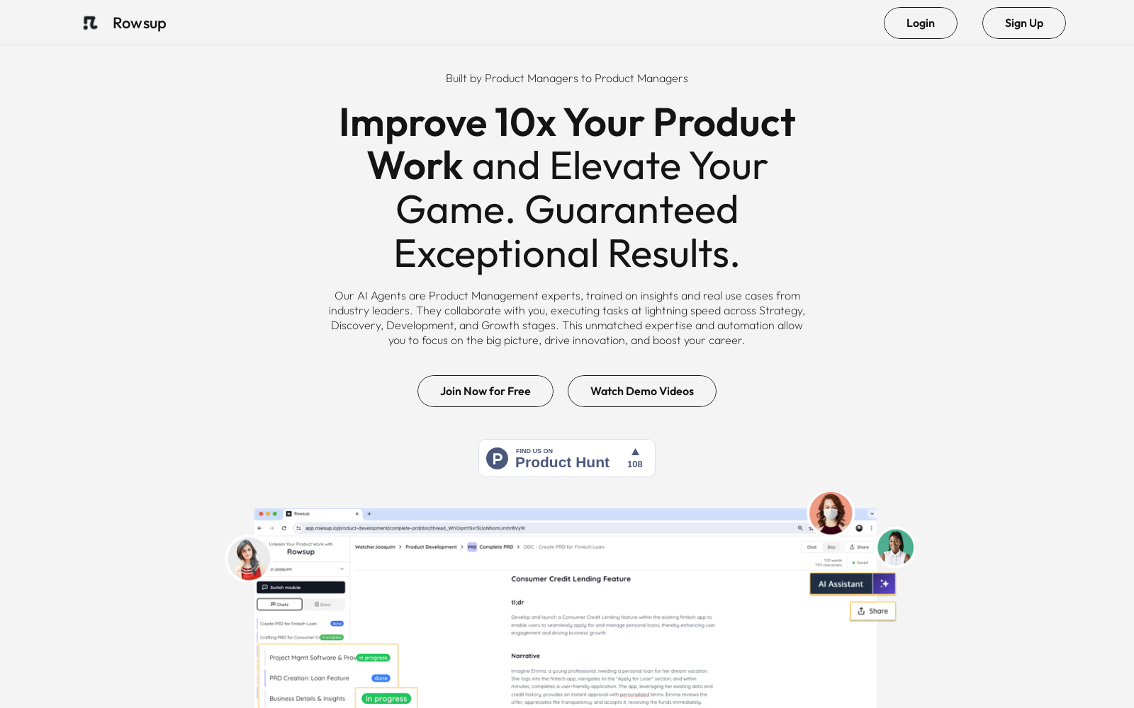 Rowsup - The all-in-one AI-powered system for Product Managers