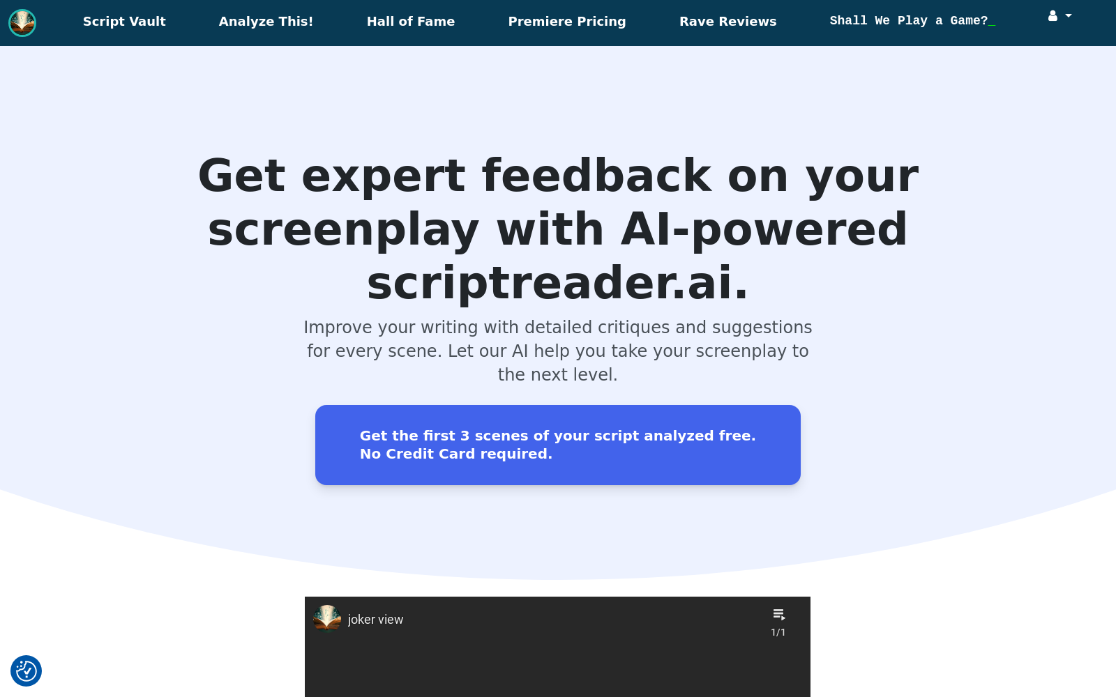 AI-Powered Screenplay Analysis | ScriptReader.ai icon