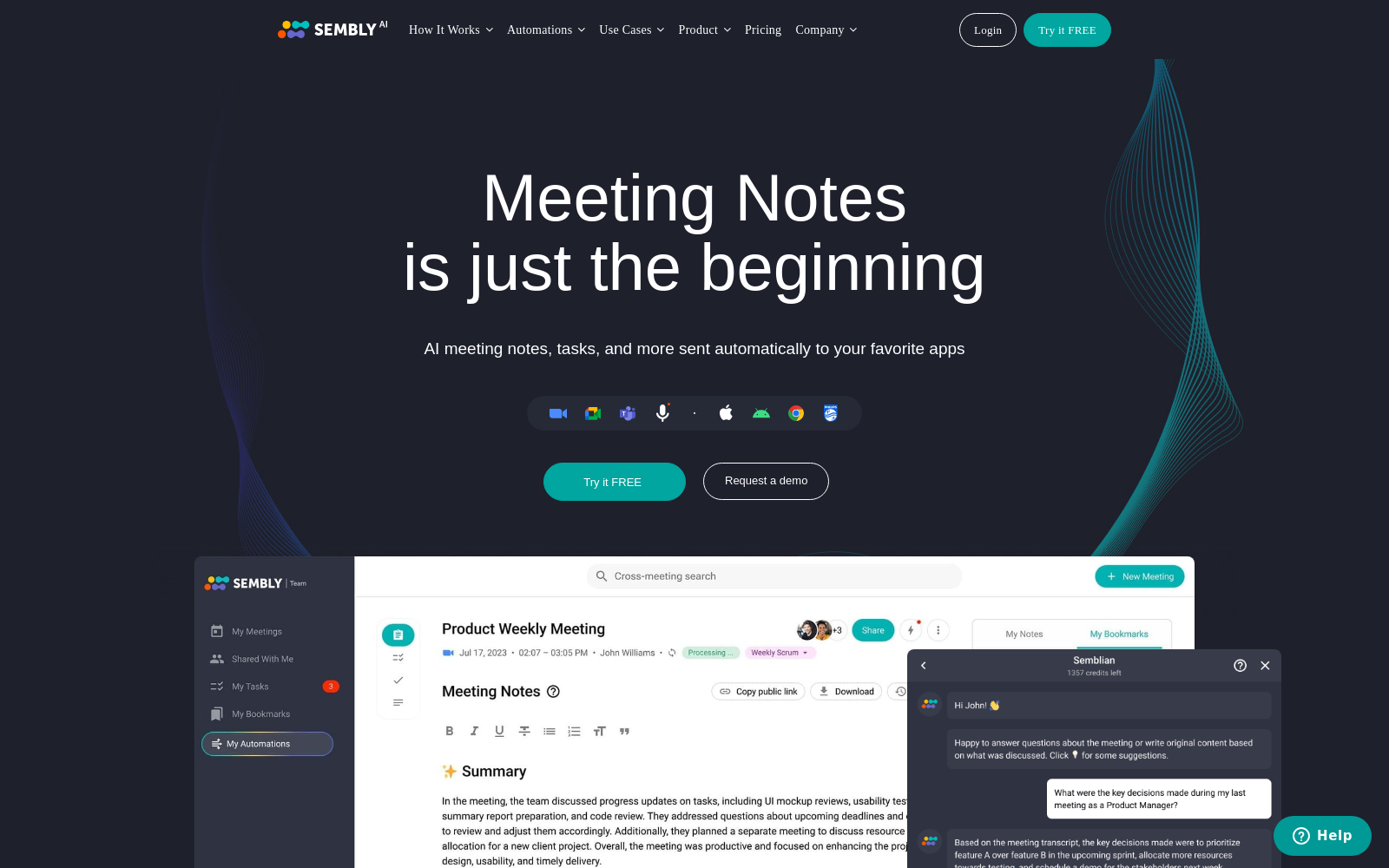 Meeting Notes is just the beginning - Sembly AI icon