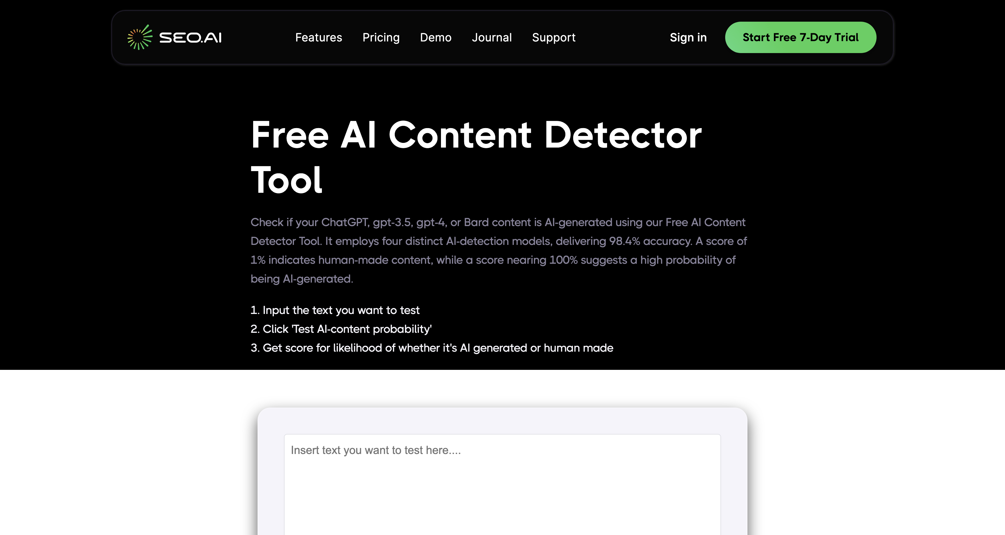 Free AI Content Detector → Super Fast, No Login Required