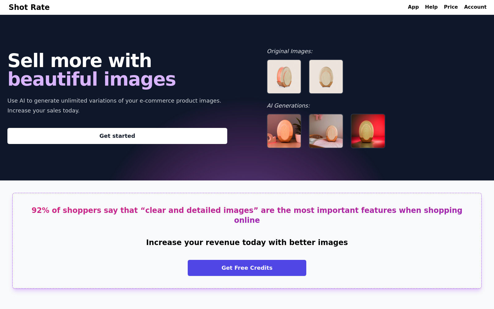 Shot Rate | E-Commerce AI generated images