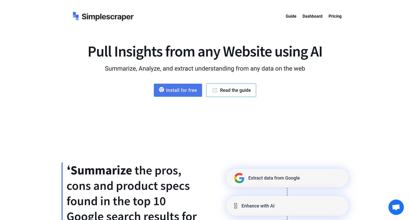 Simplescraper — Scrape Websites and turn them into APIs