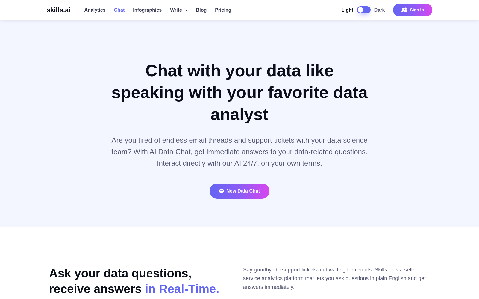 AI copilot for Your Data Analytics | skills.ai icon