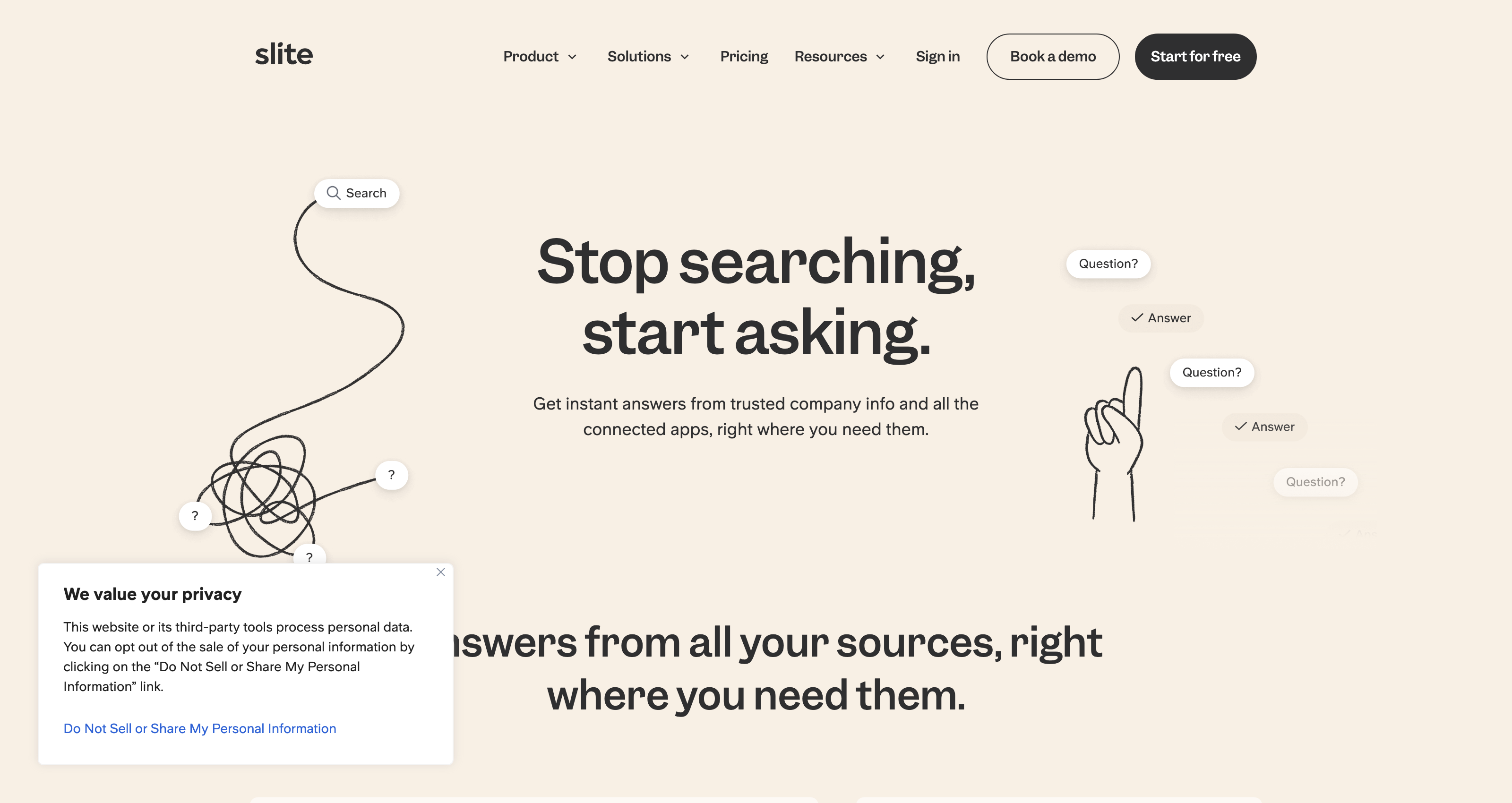 Ask -
Stop searching, start asking | Slite icon