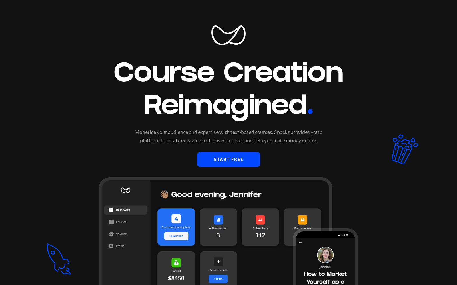 Create and Share Courses - Snackz