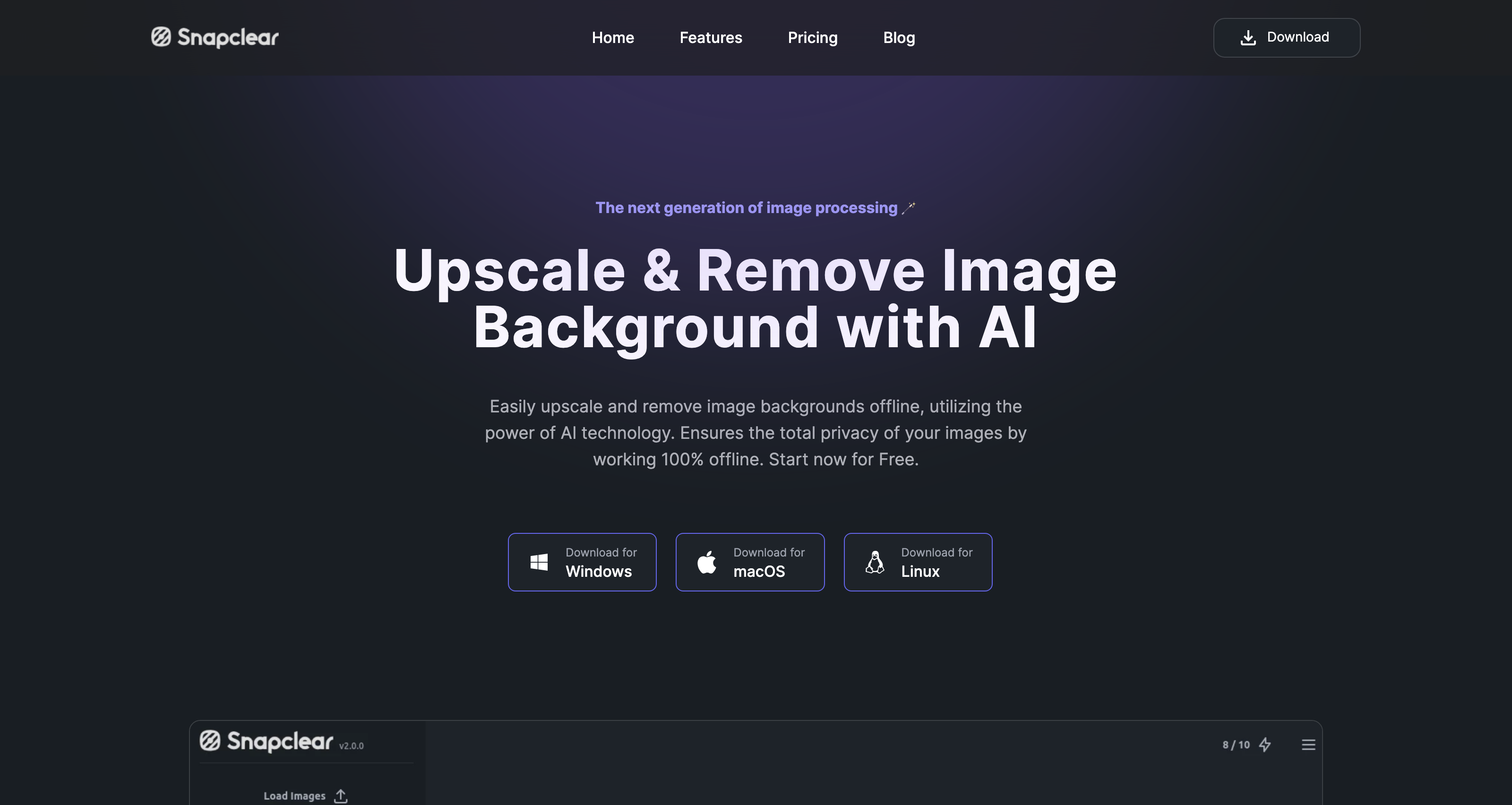 Snapclear | Upscale and Remove Image Background Offline