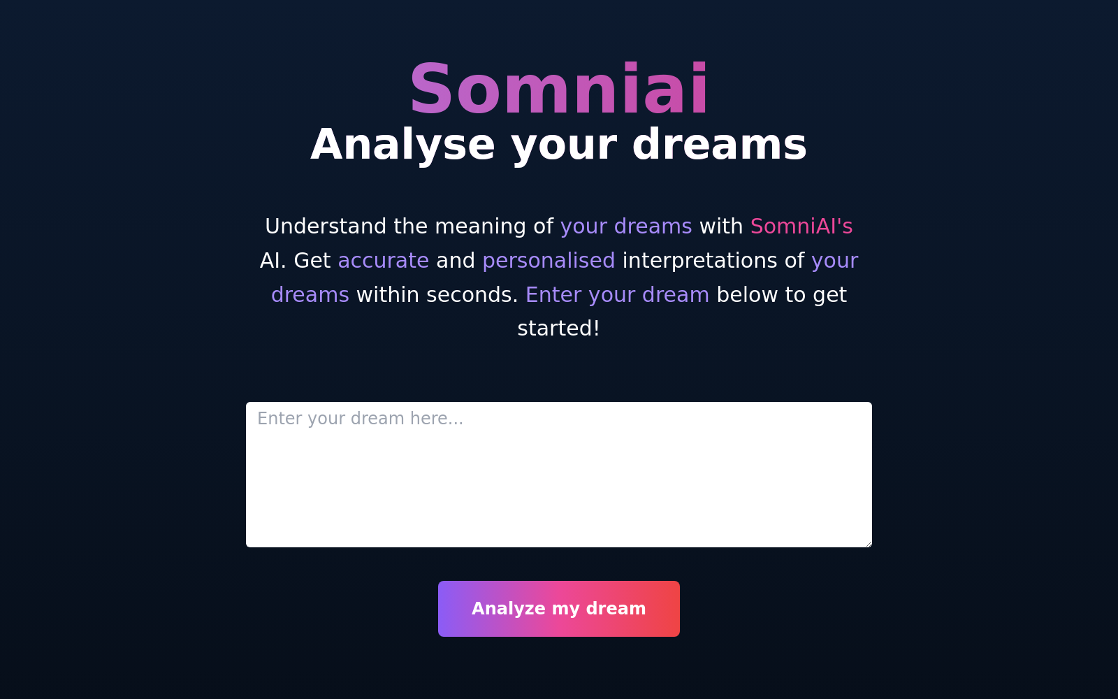SomniAI - AI Dream Analysis