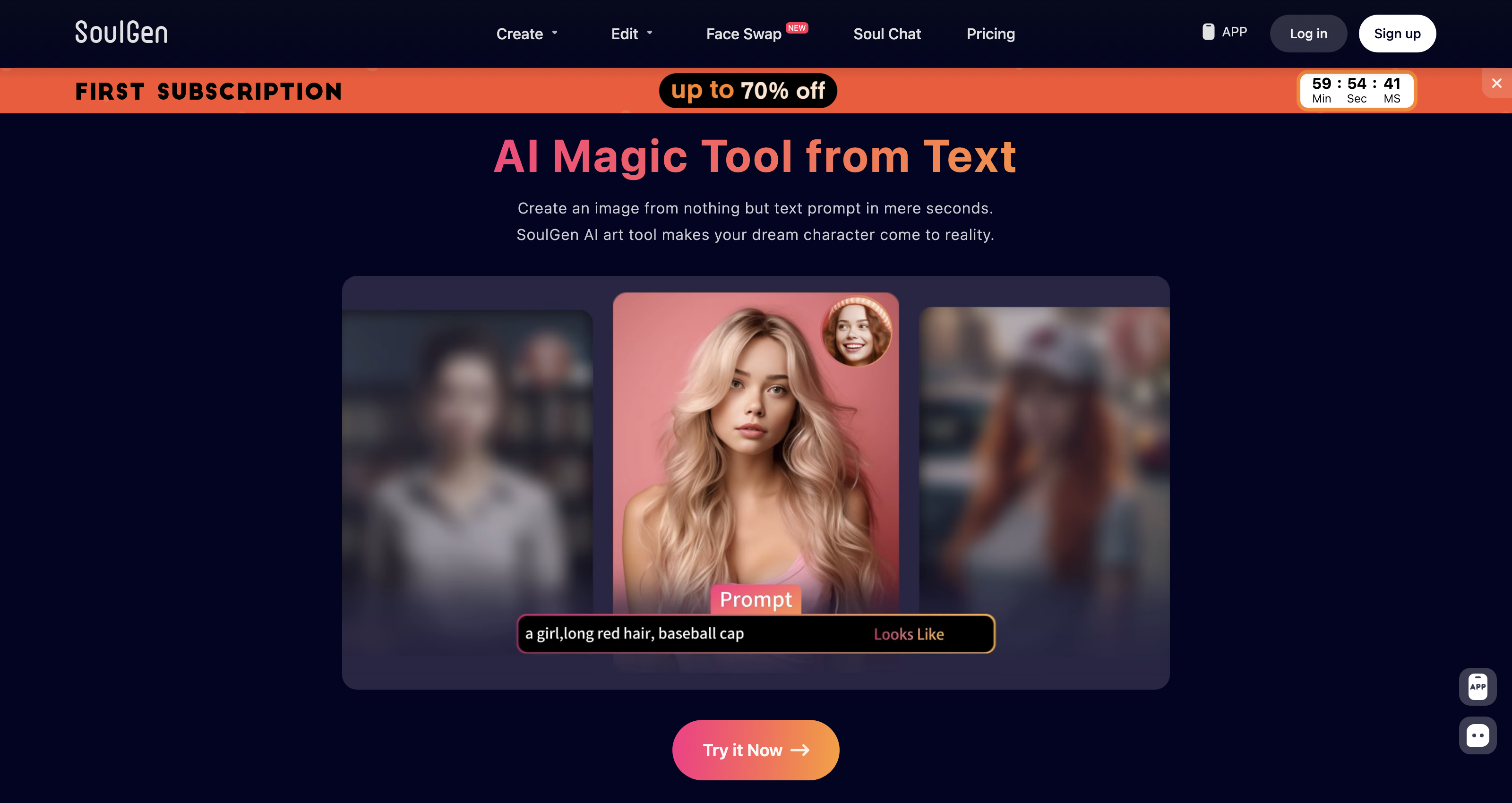 SoulGen: Free AI Magic Tool to Create Art from Text Online icon