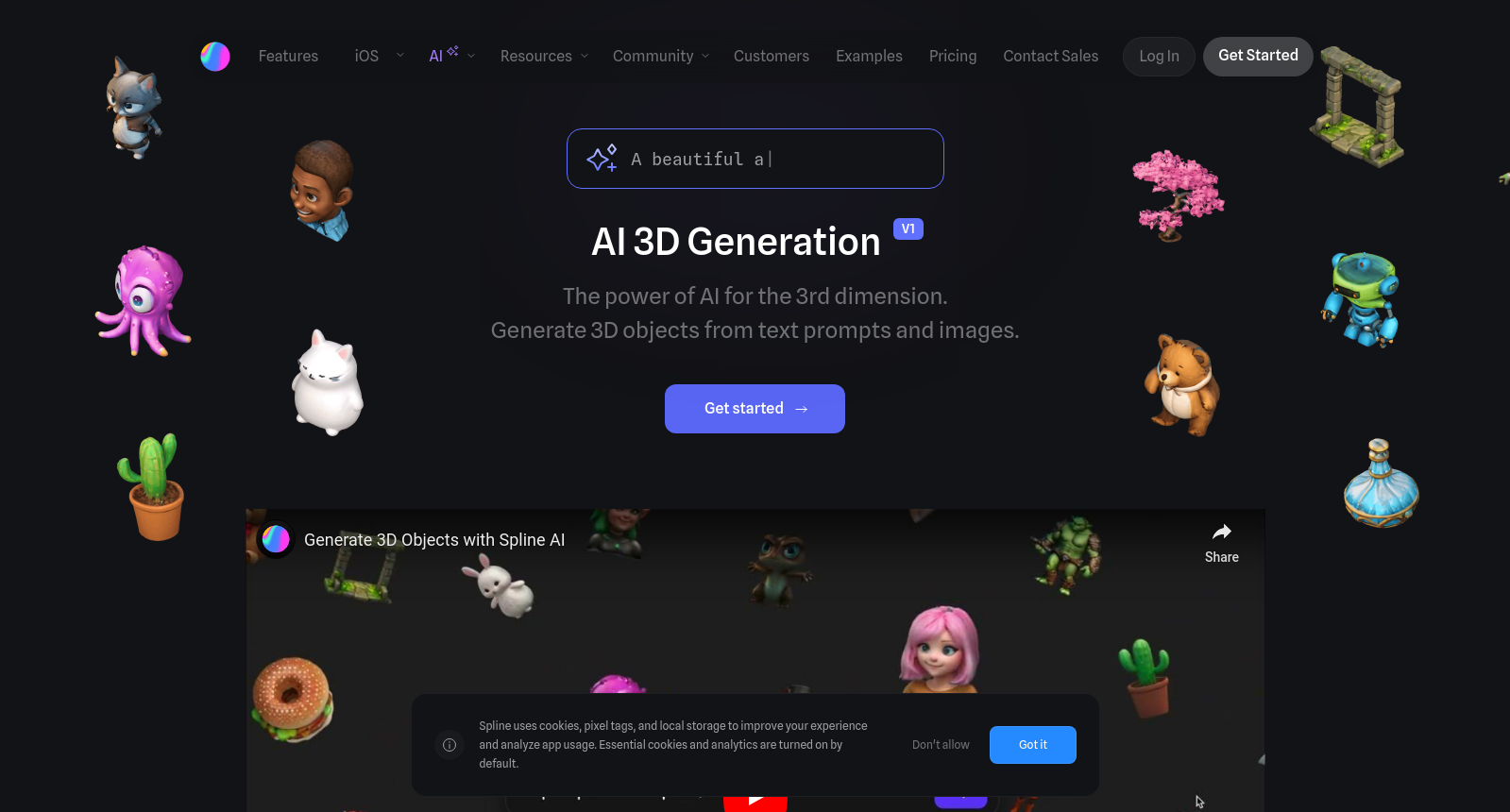 Spline AI 3D Generation – The power of AI for the 3rd dimension.