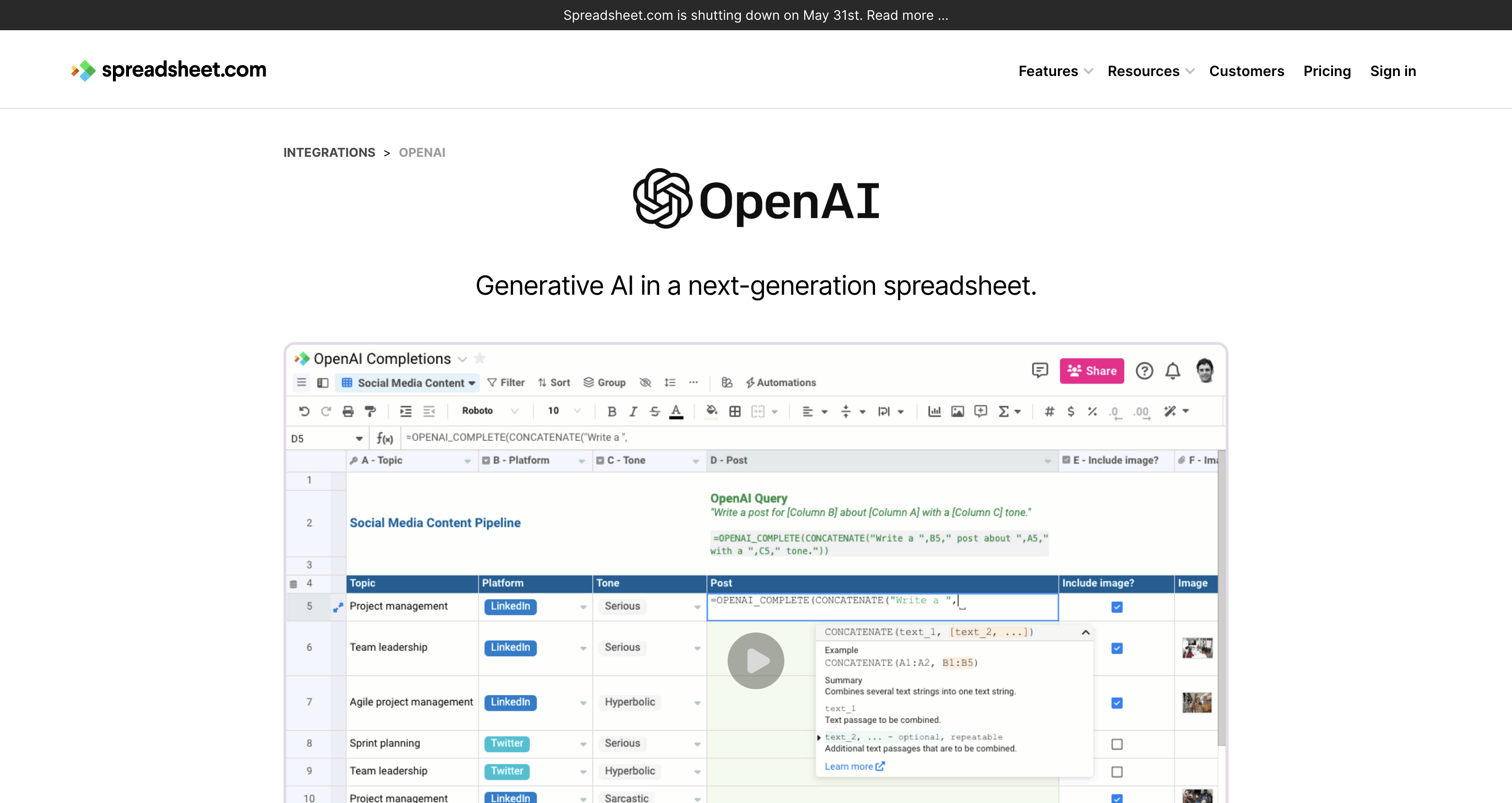 OpenAI and Spreadsheet.com: The power of generative AI in a next-generation spreadsheet