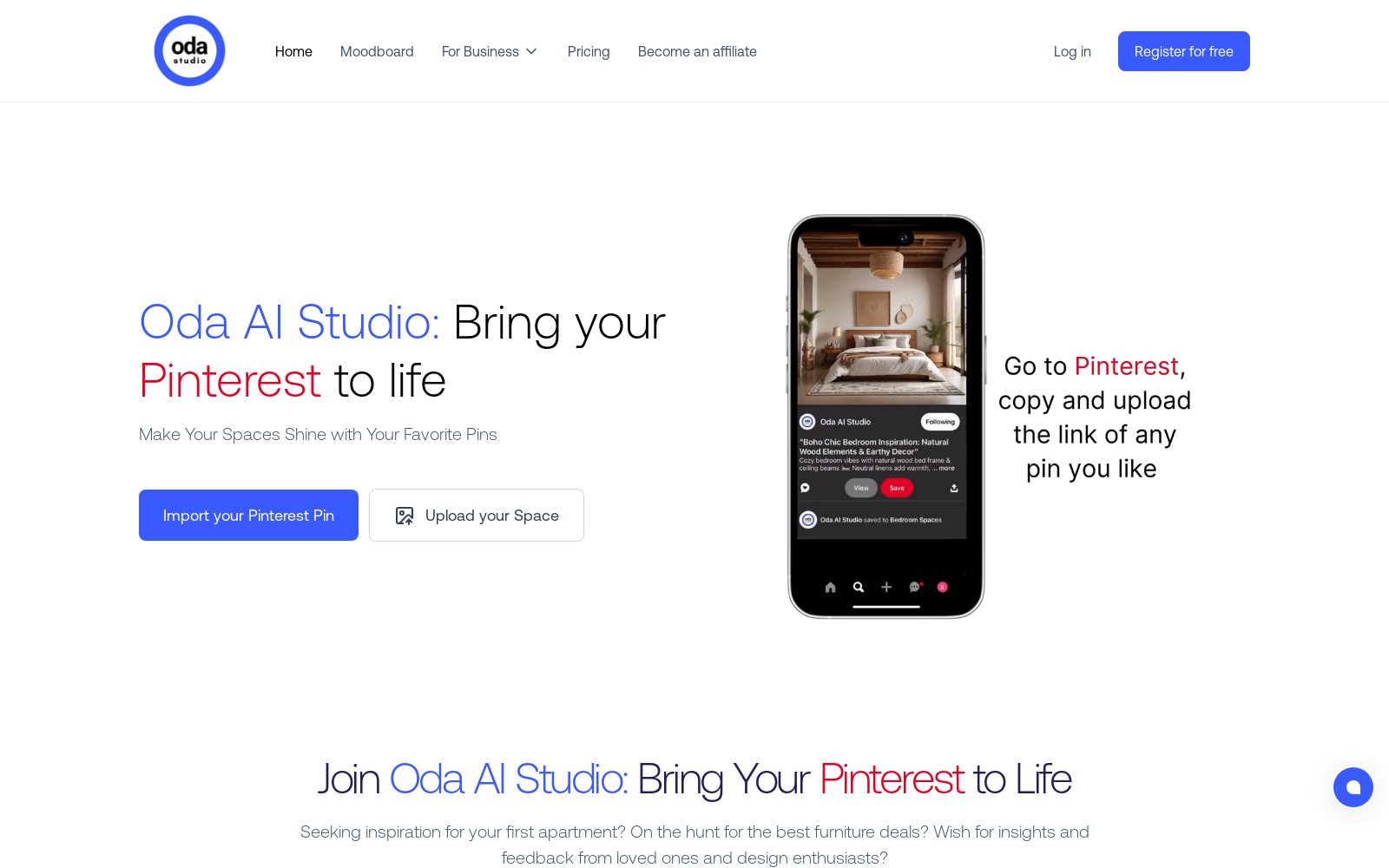 Oda AI Studio: Bring your Pinterest to life