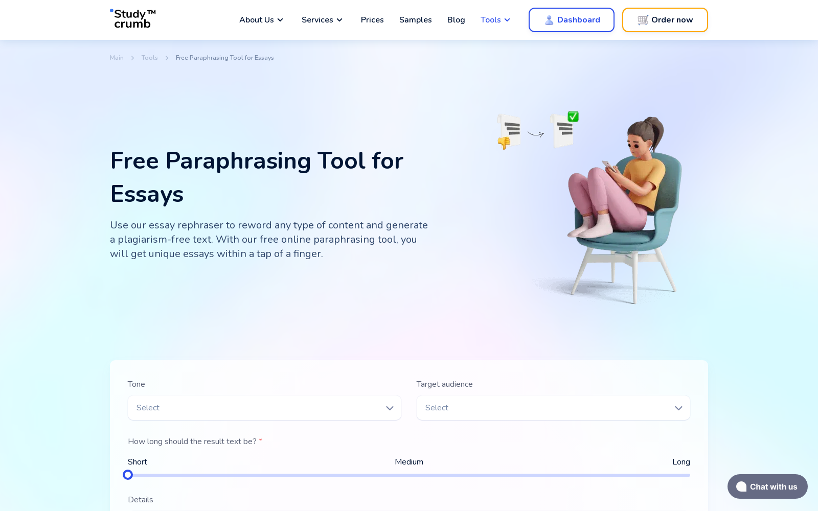 Paraphraser Tool for Students: Paraphrase Essay for FREE
