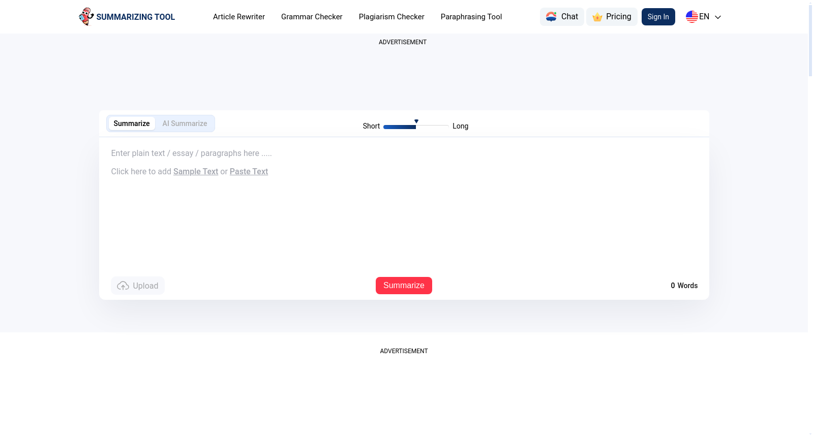 Summarizing Tool - Best AI Summary Generator