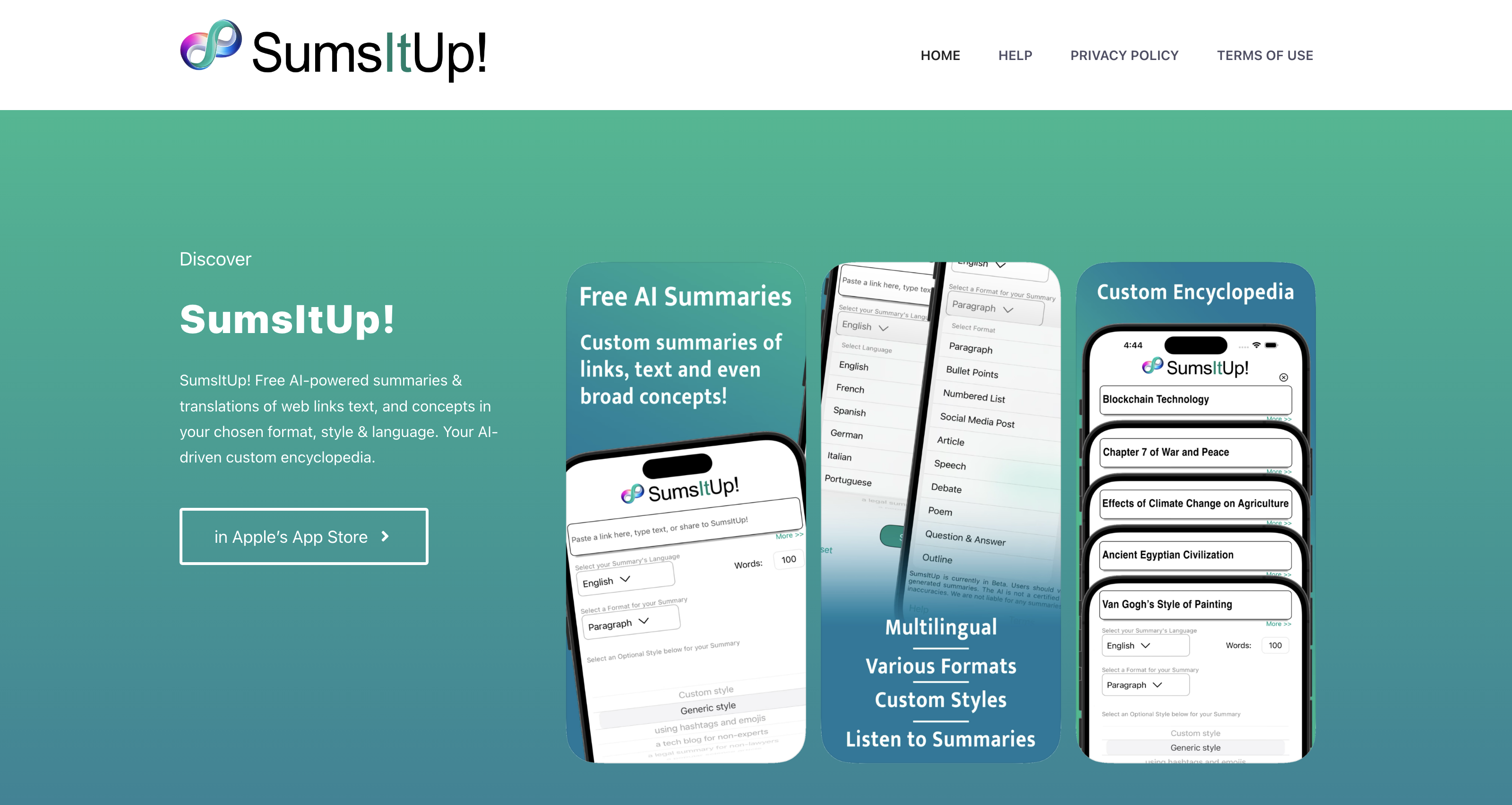 SumsItUp – Using AI to Summarize, Reformat & Translate