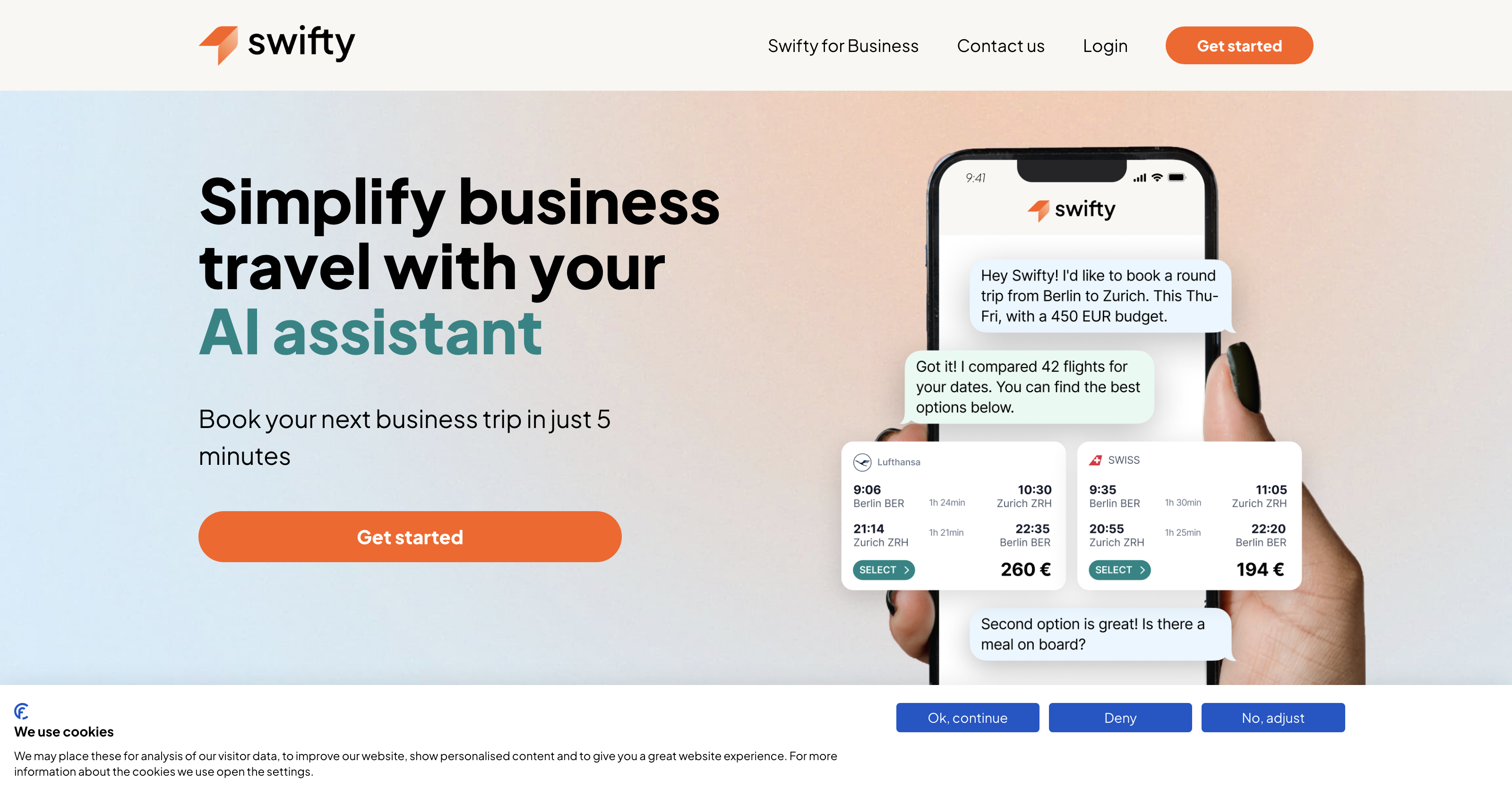 Swifty - AI business travel assistant