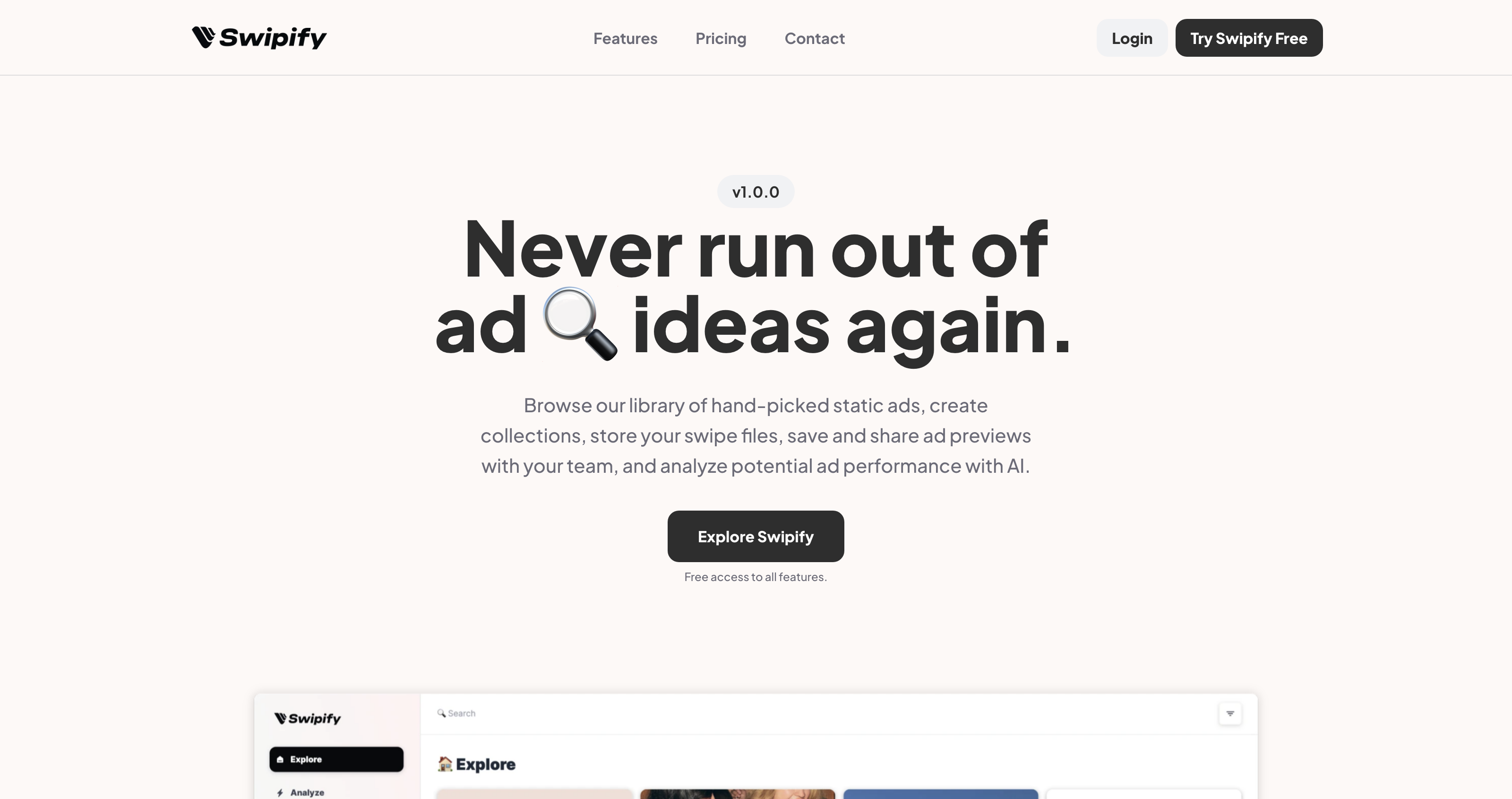 Swipify - Never Run Out of Ad Ideas Again