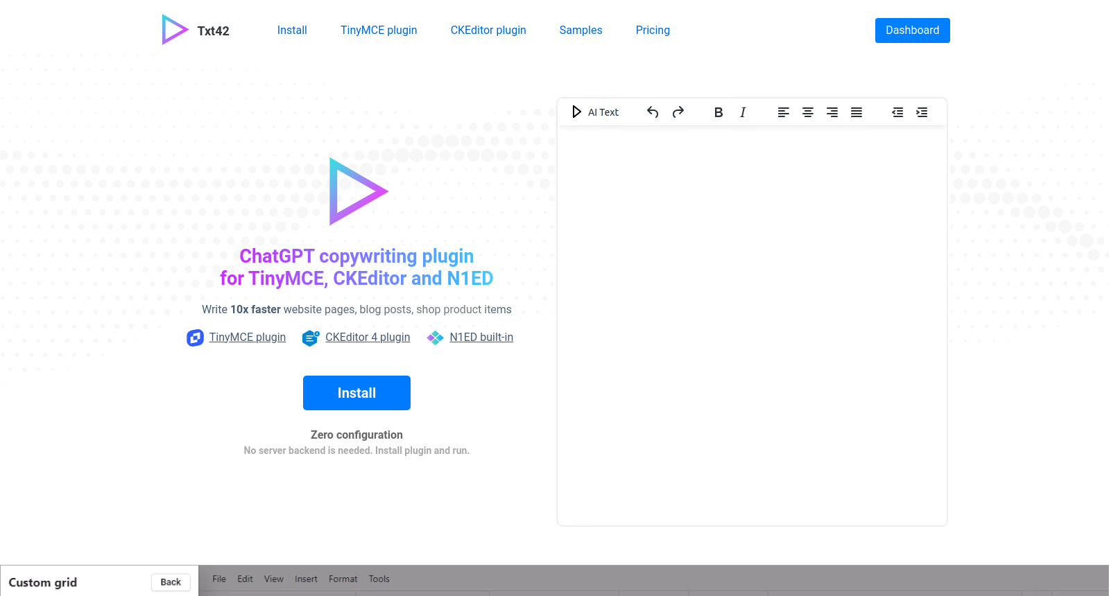 Txt42 - ChatGPT plugin for CKEditor and TinyMCE icon