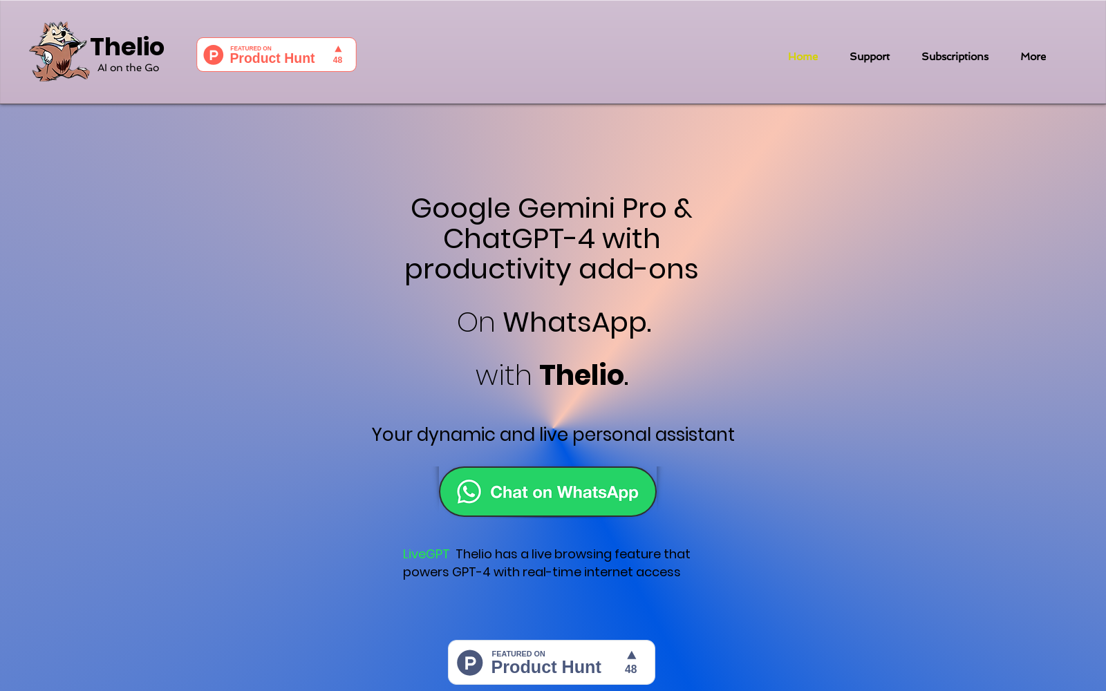 ThelioAi | ChatGPT Powered with Real-Time Internet Access on WhatsApp