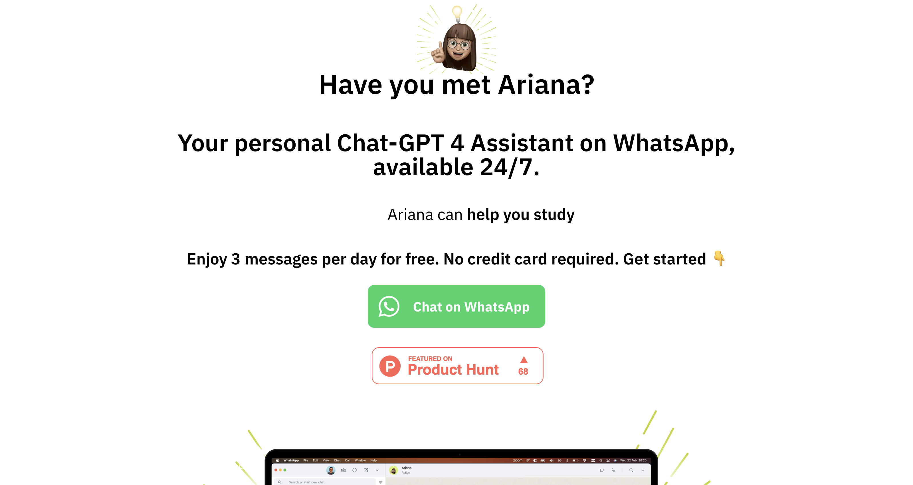 Ariana is your ChatGPT-powered WhatsApp AI-Assistant — Timworks icon