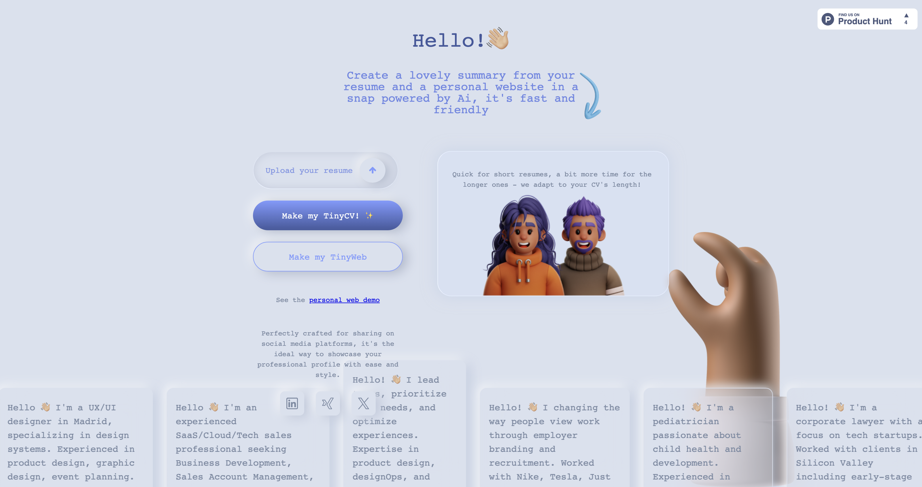 TinycCV | The Smallest CV You'll Ever Need