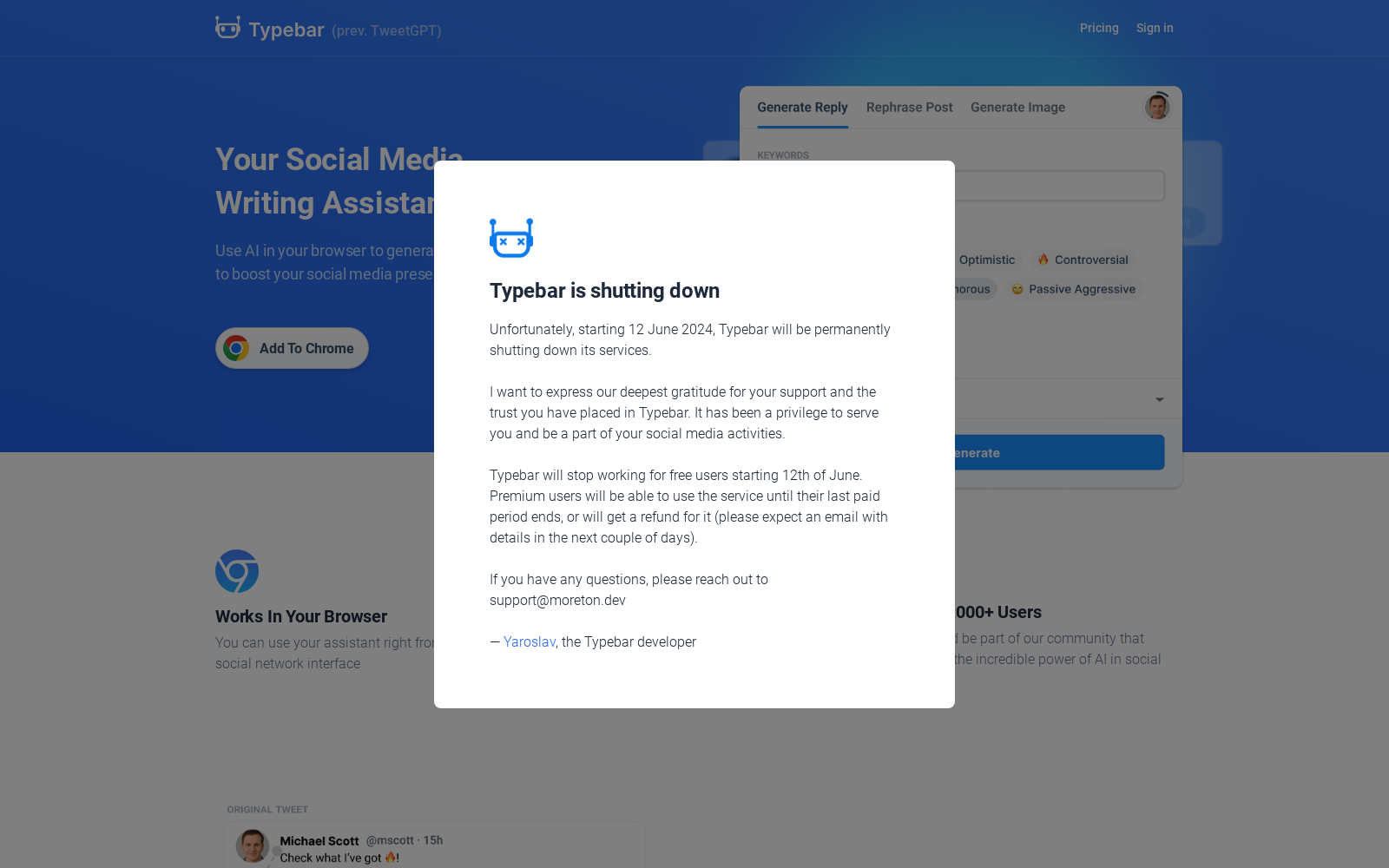 Typebar (prev. TweetGPT)