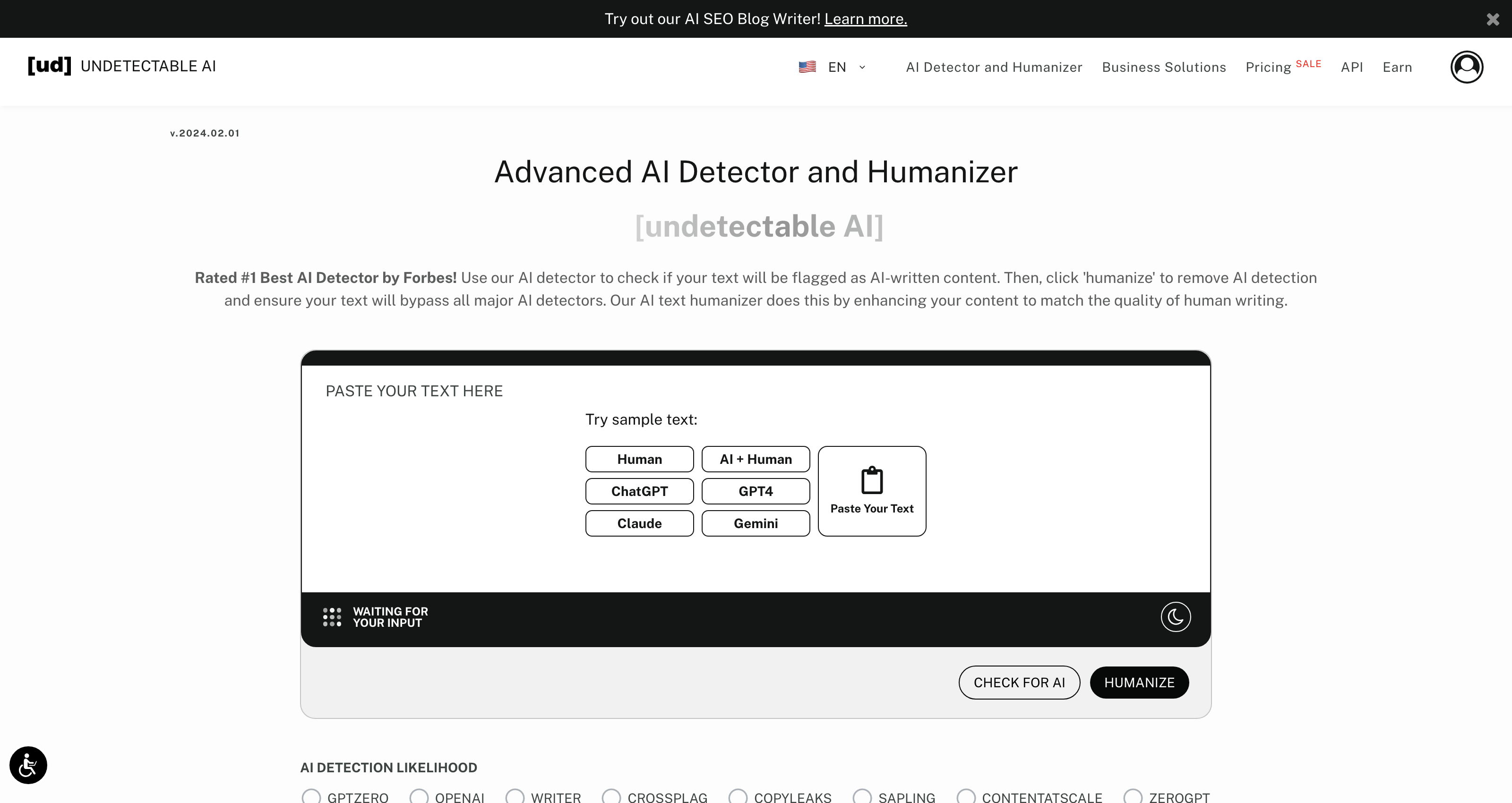 AI Detector, AI Checker, & AI Humanizer | Undetectable AI