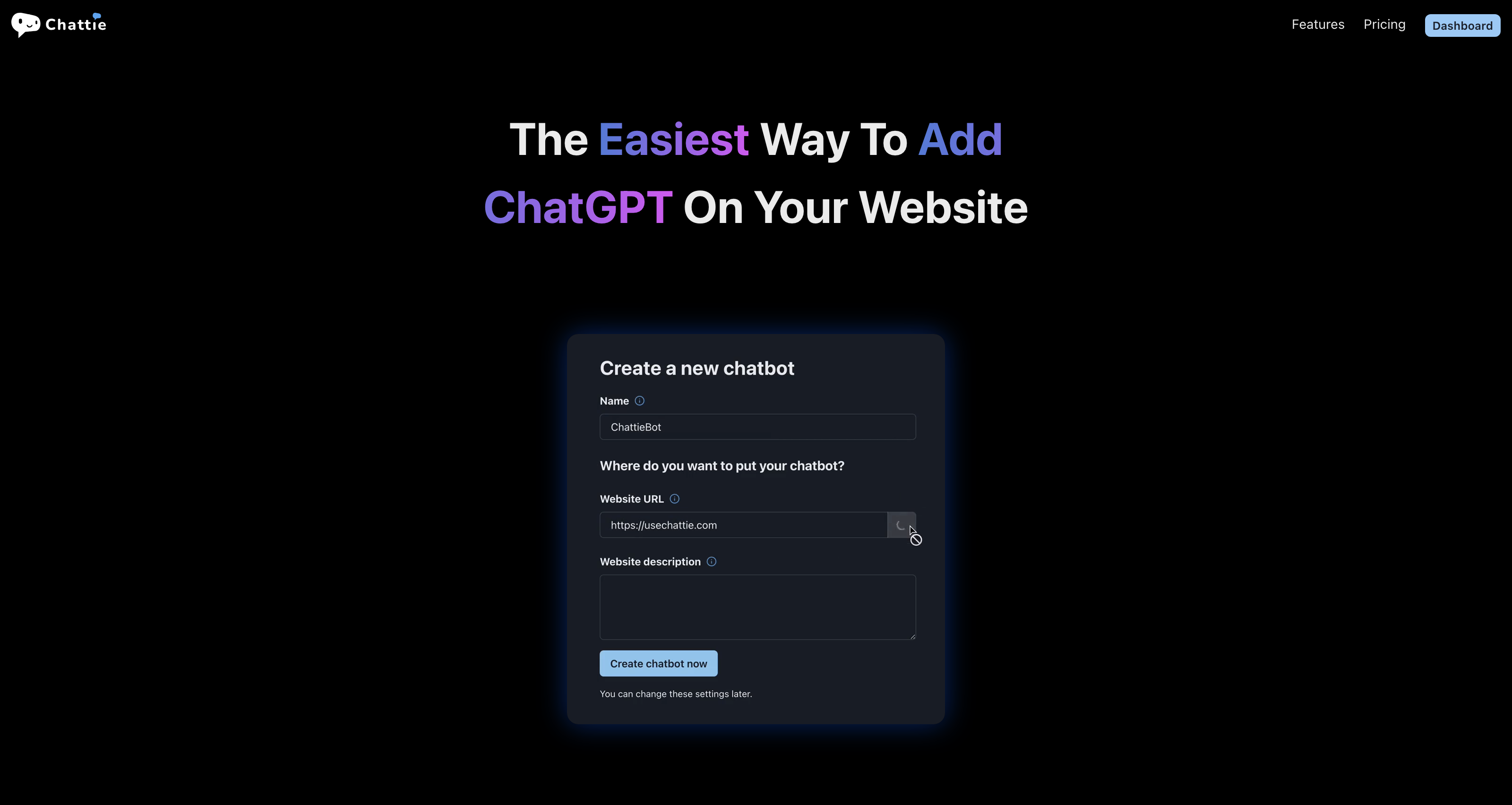 Chattie: The easiest way to add ChatGPT on your website