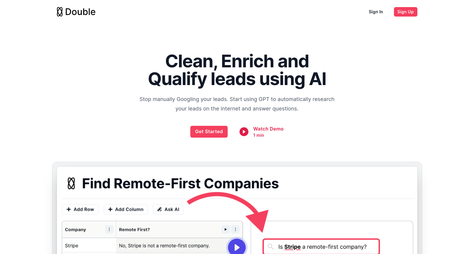 Double | Find and convert leads with hyper-targeted messages using AI