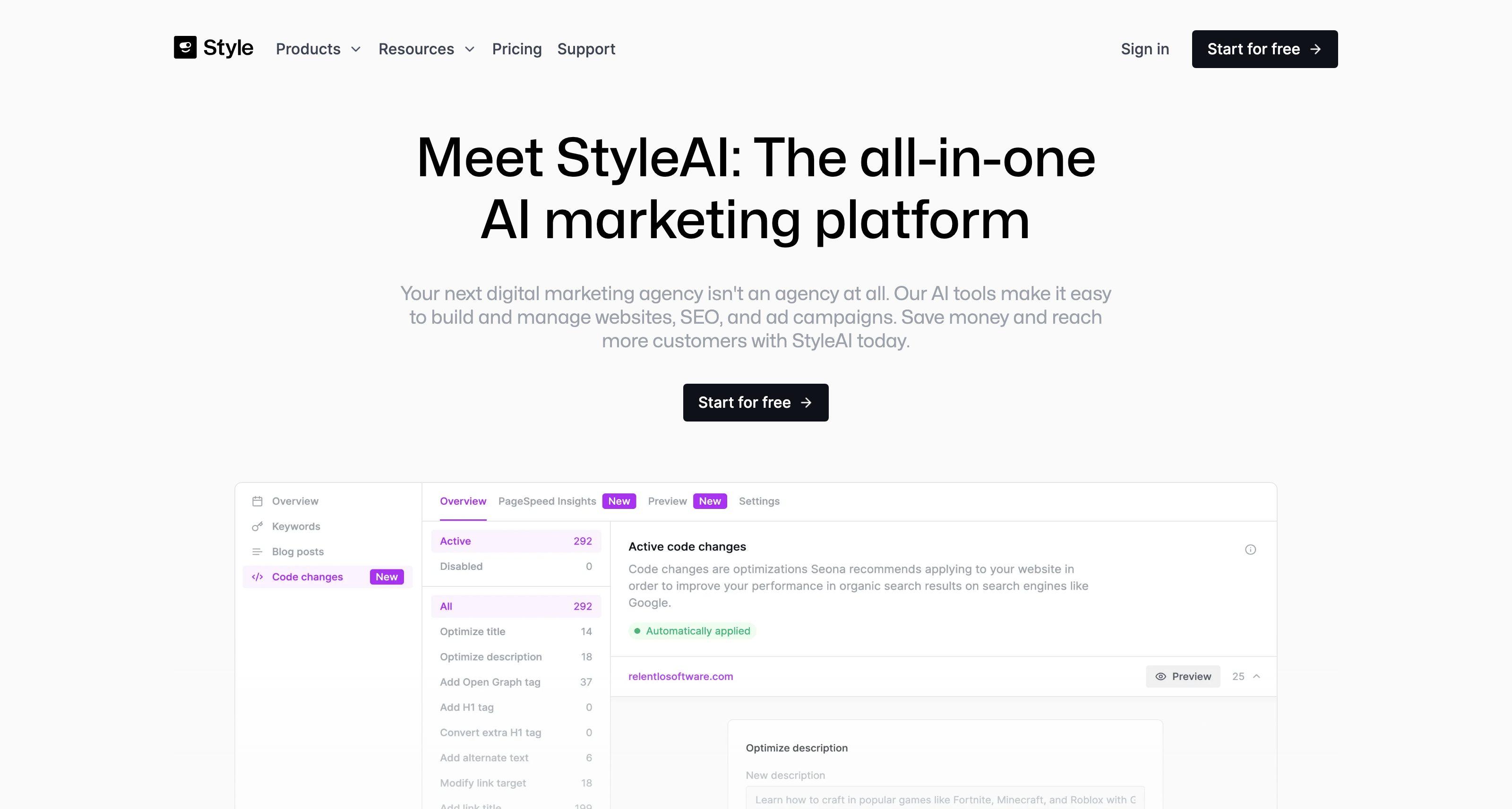 AI-Driven SEO and Google Ads | StyleAI icon