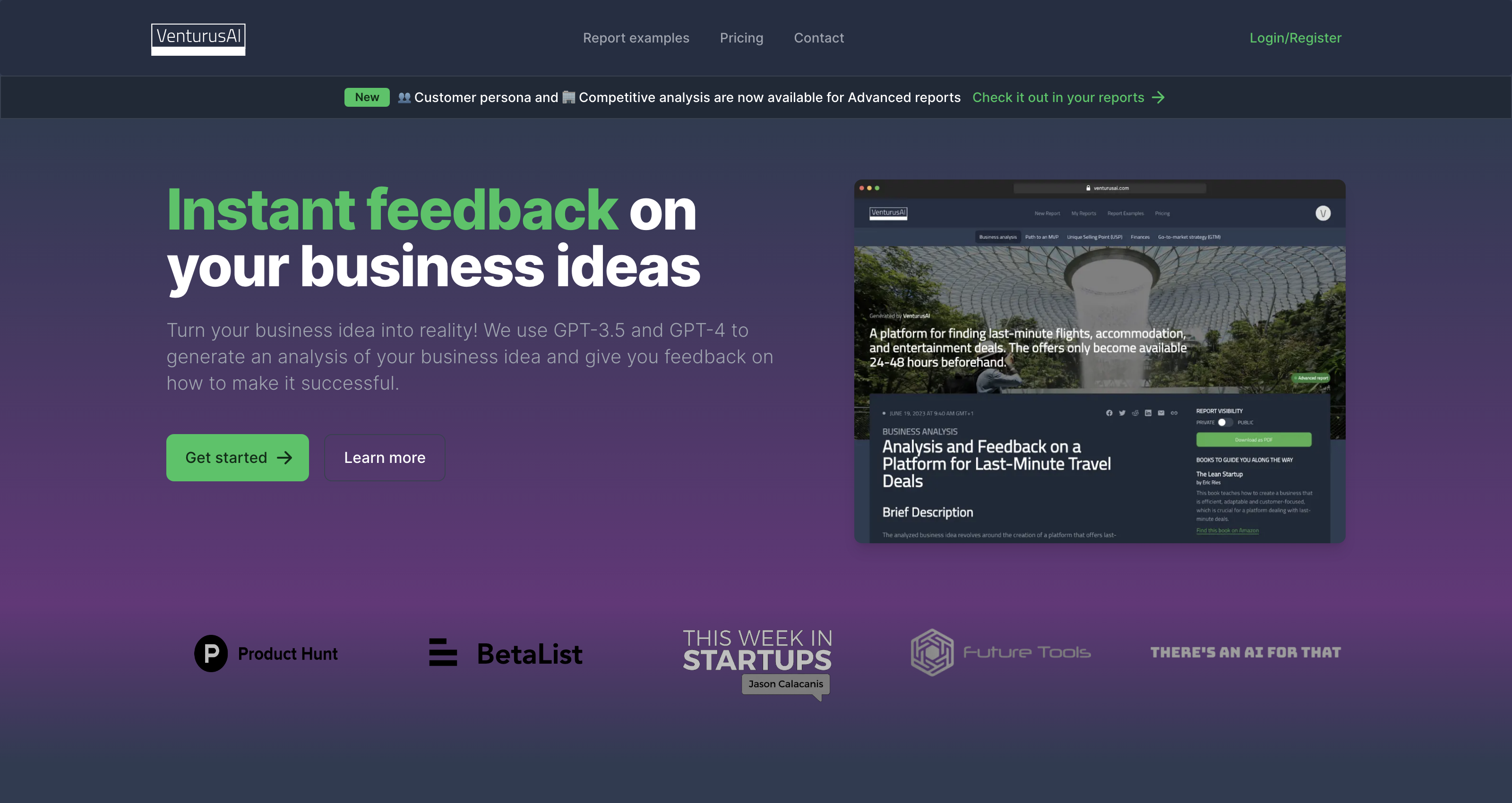 VenturusAI - Instant feedback on your business ideas