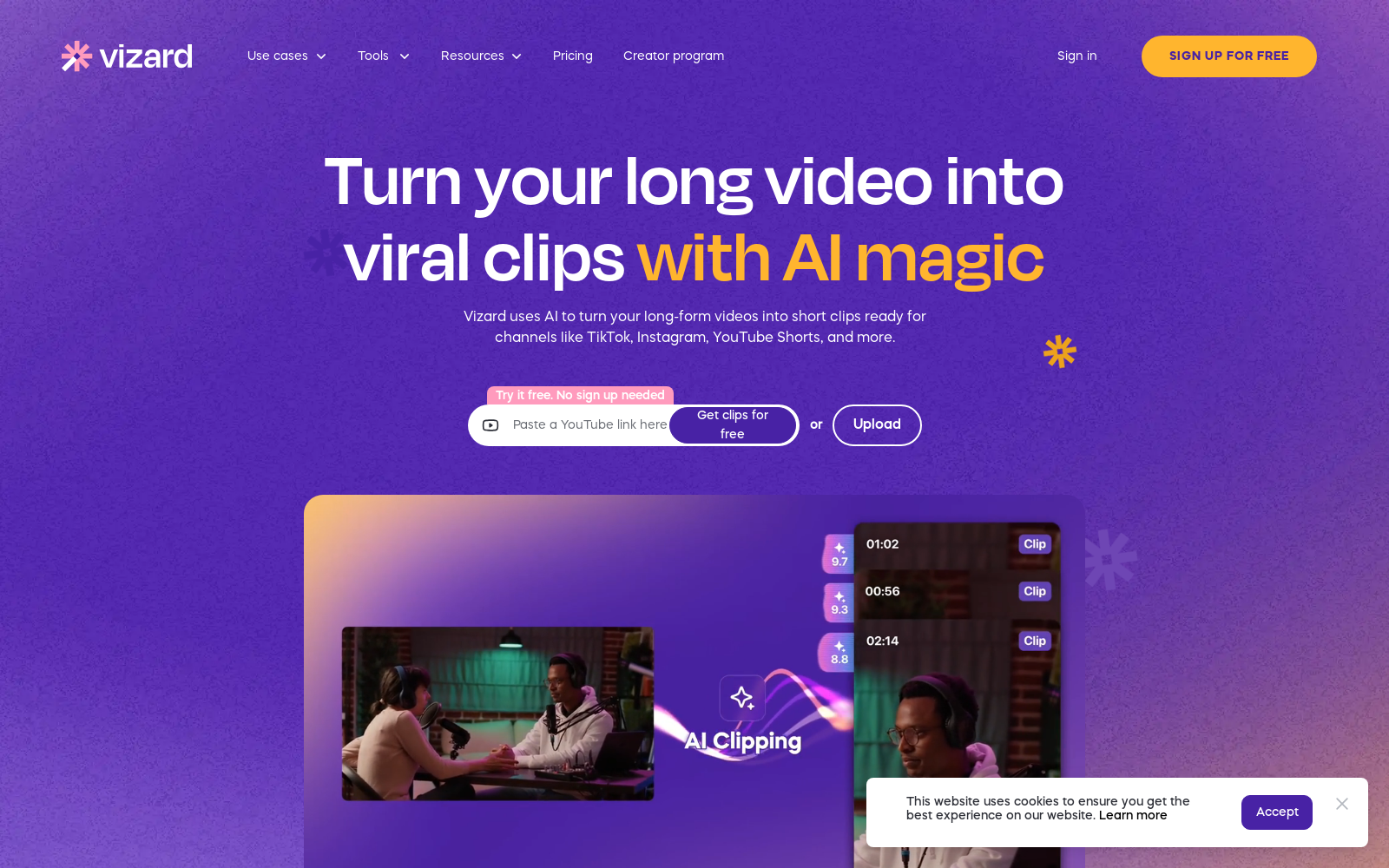 Create social-ready videos with AI instantly | Vizard.ai