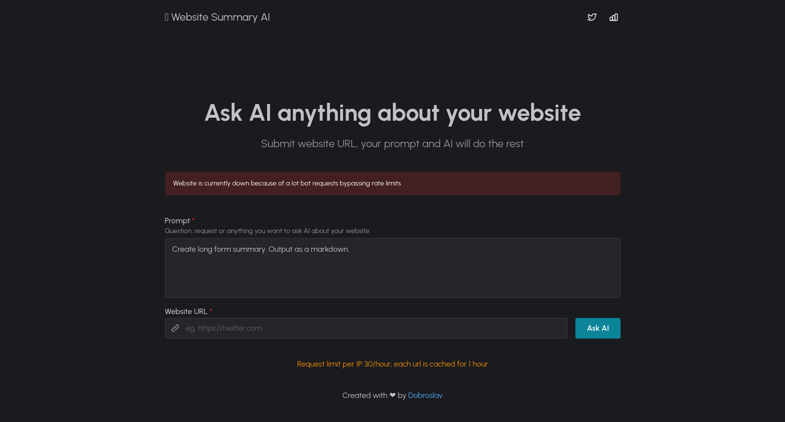 Website Summary AI | Ask AI anything about your website
