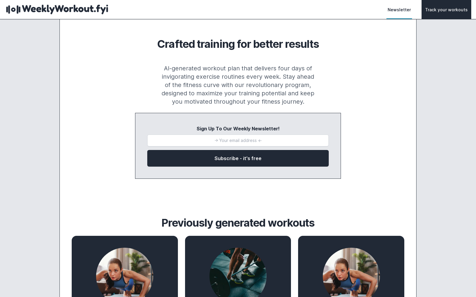 Weekly Workout | AI-generated workout plans icon